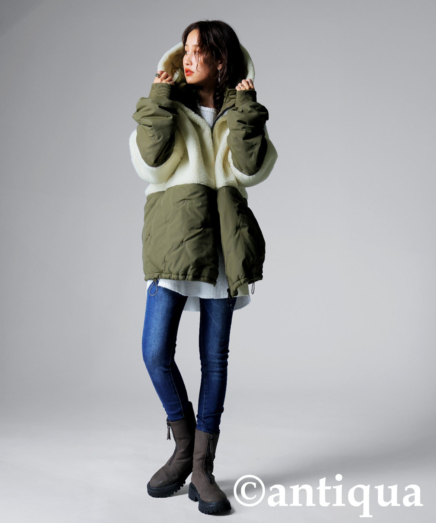 Mixed-Material Quilting Jacket Ladies