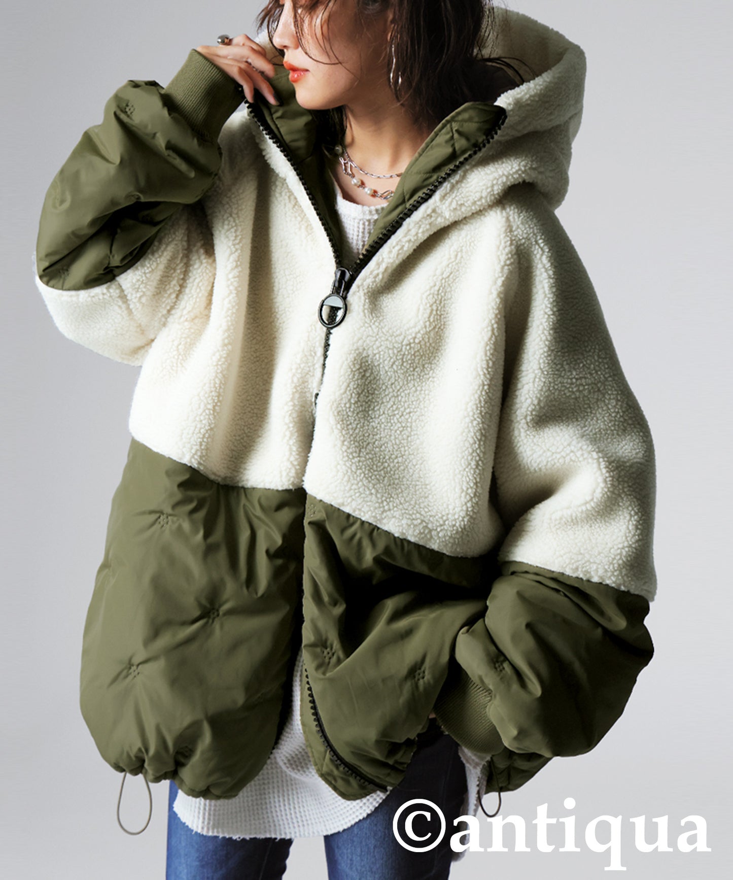 Mixed-Material Quilting Jacket Ladies