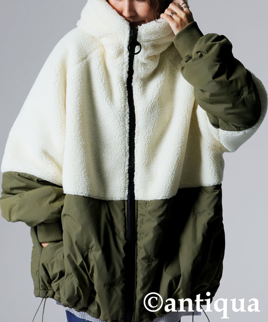 Mixed-Material Quilting Jacket Ladies