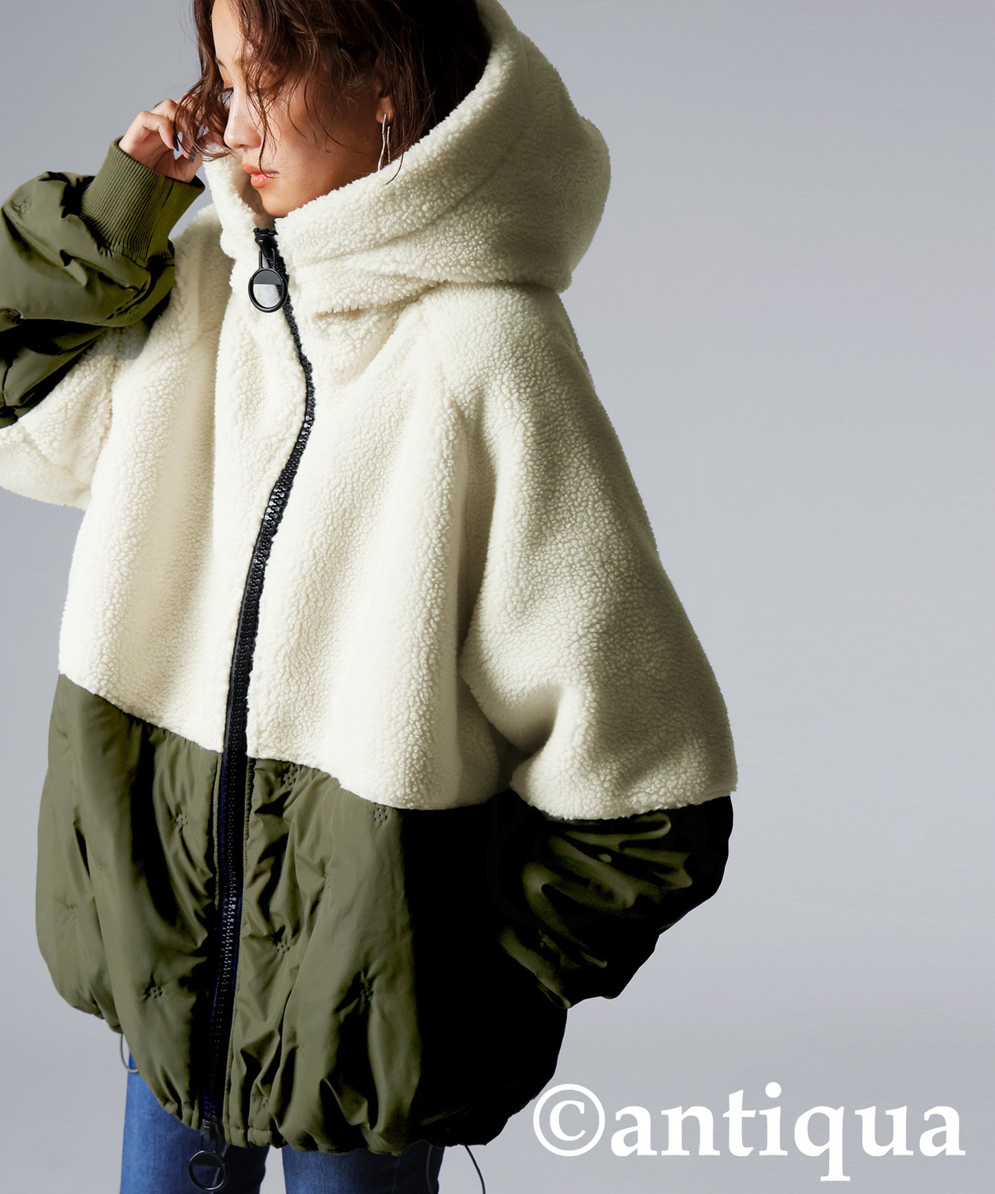 Mixed-Material Quilting Jacket Ladies