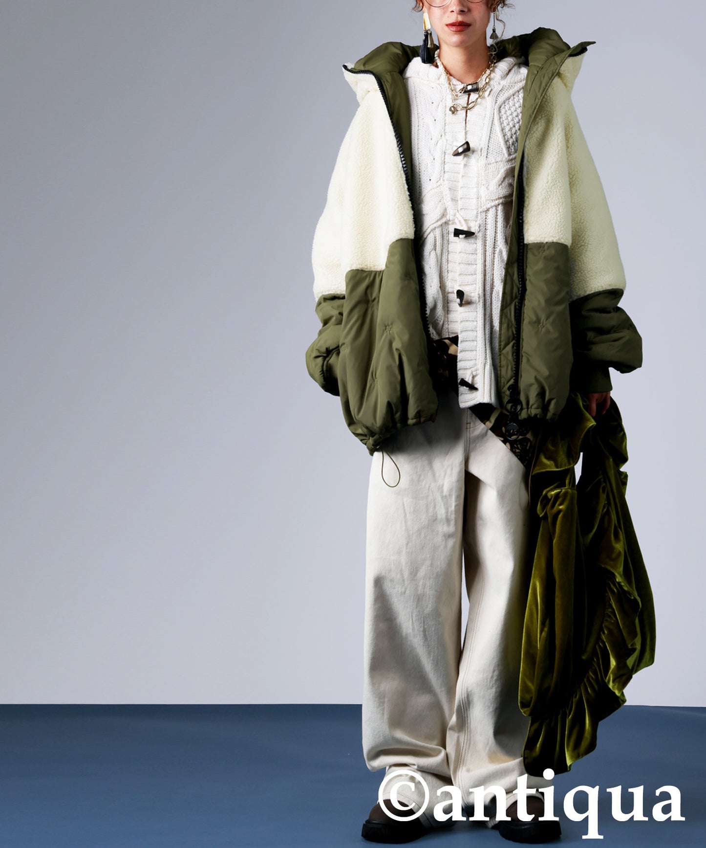 Mixed-Material Quilting Jacket Ladies