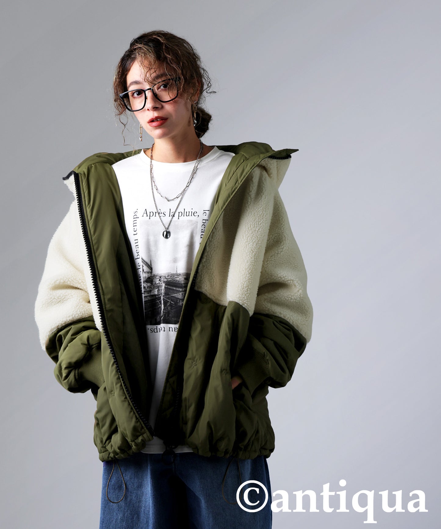 Mixed-Material Quilting Jacket Ladies