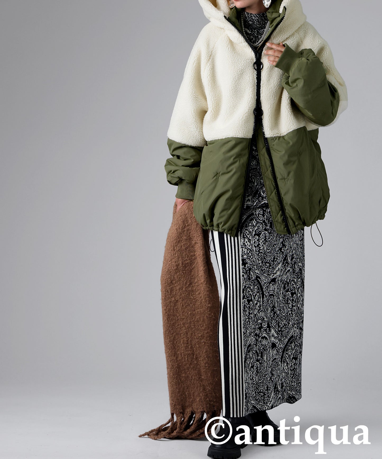 Mixed-Material Quilting Jacket Ladies