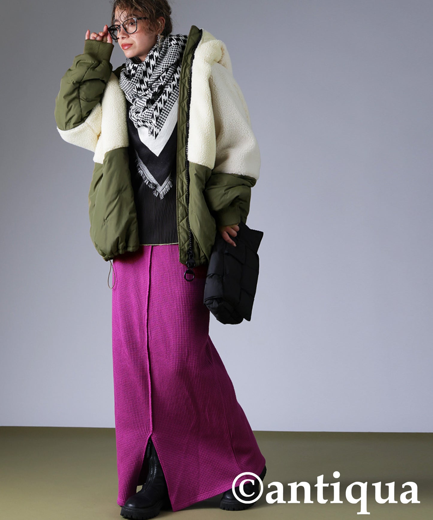 Mixed-Material Quilting Jacket Ladies