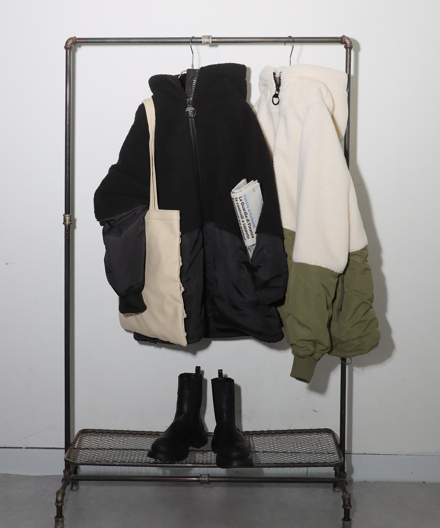 Mixed-Material Quilting Jacket Ladies