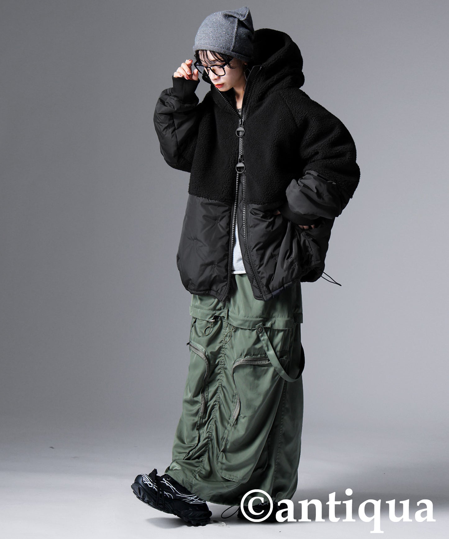 Mixed-Material Quilting Jacket Ladies