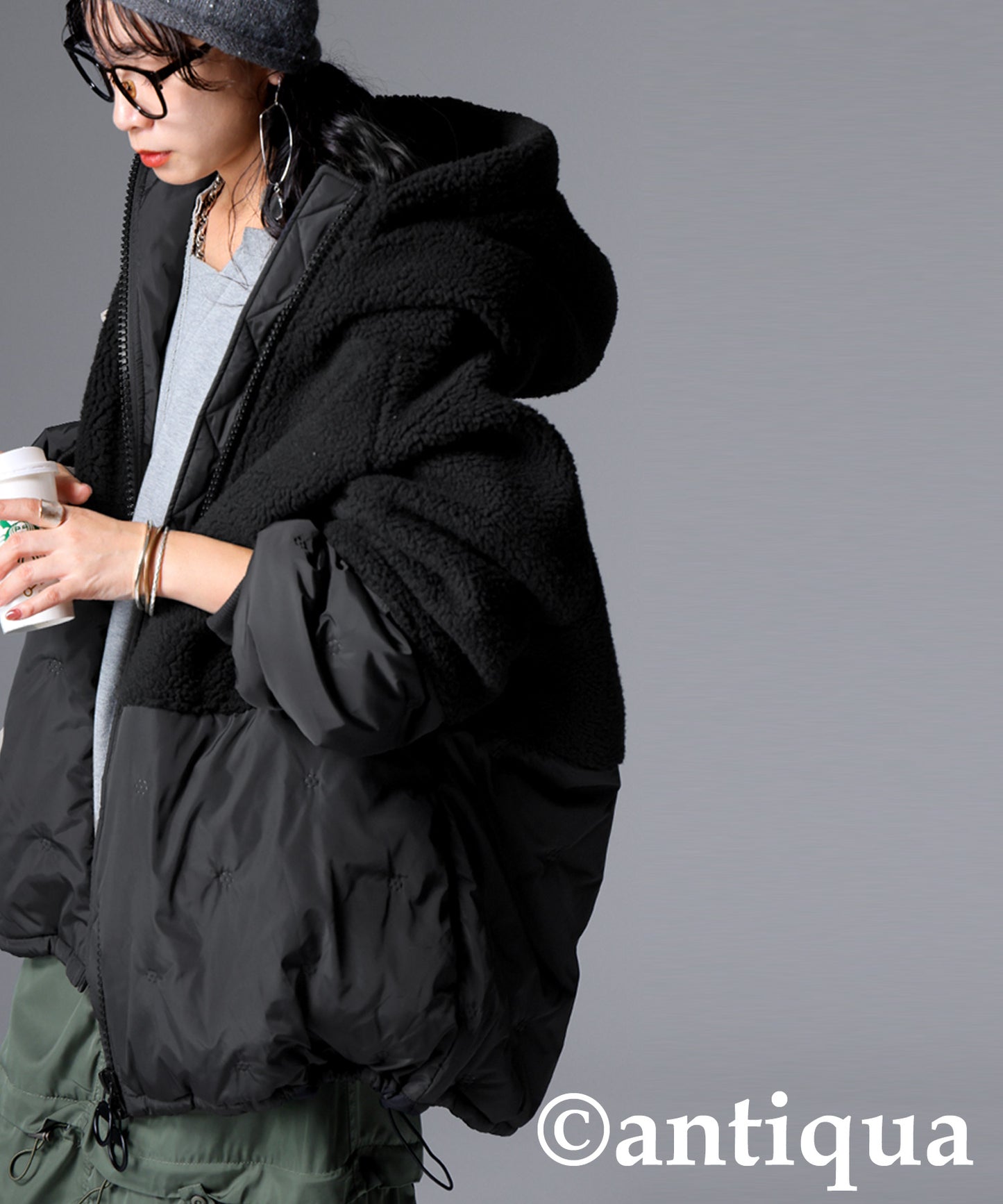 Mixed-Material Quilting Jacket Ladies