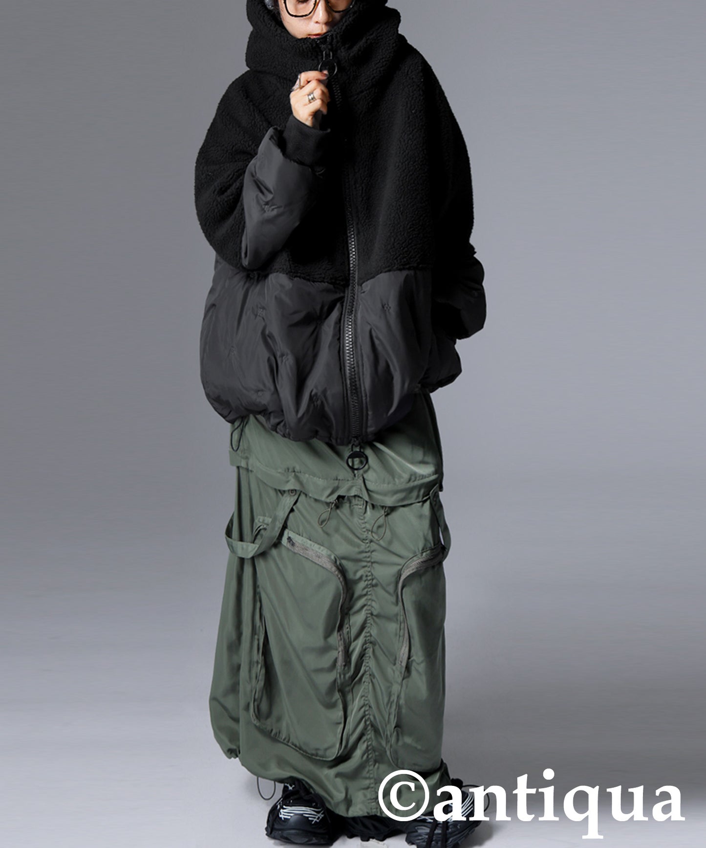 Mixed-Material Quilting Jacket Ladies