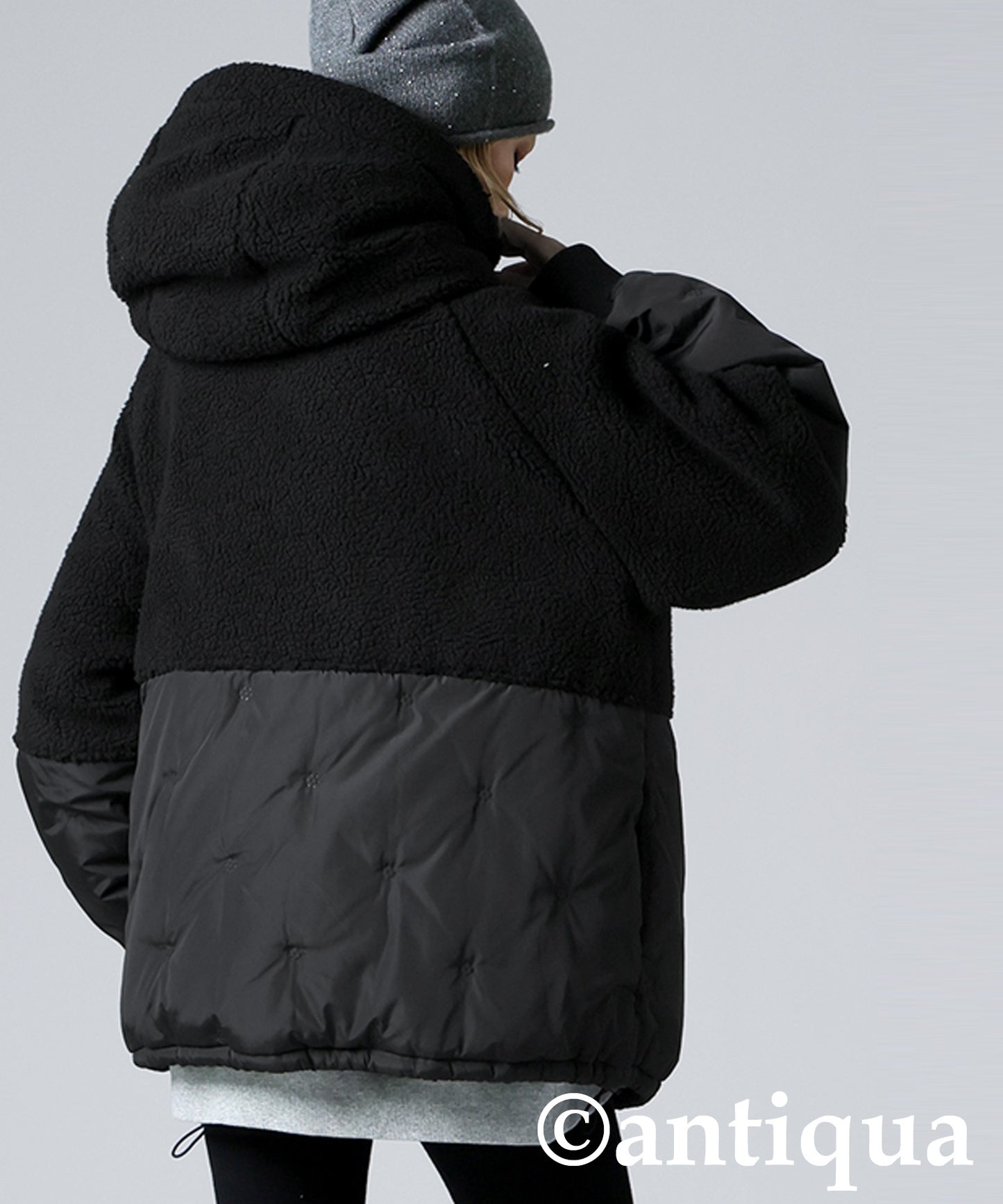 Mixed-Material Quilting Jacket Ladies