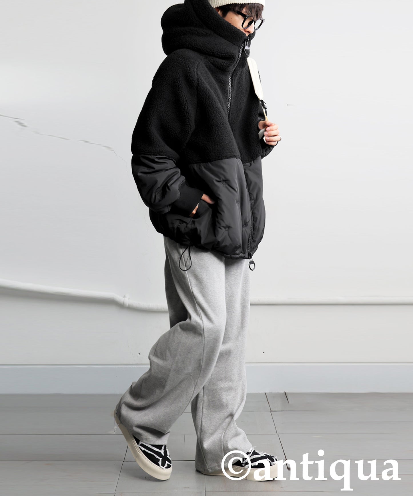 Mixed-Material Quilting Jacket Men's