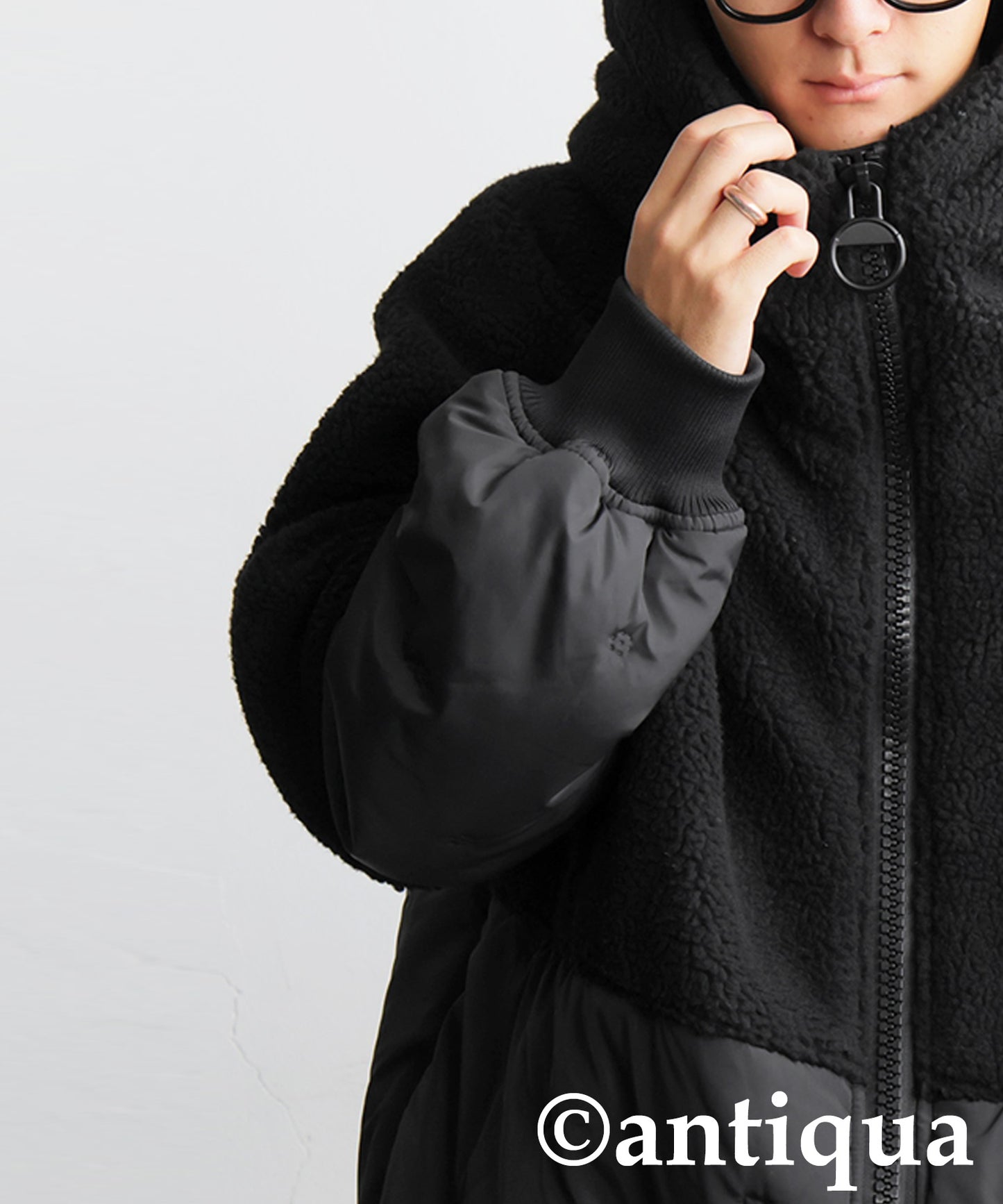 Mixed-Material Quilting Jacket Men's