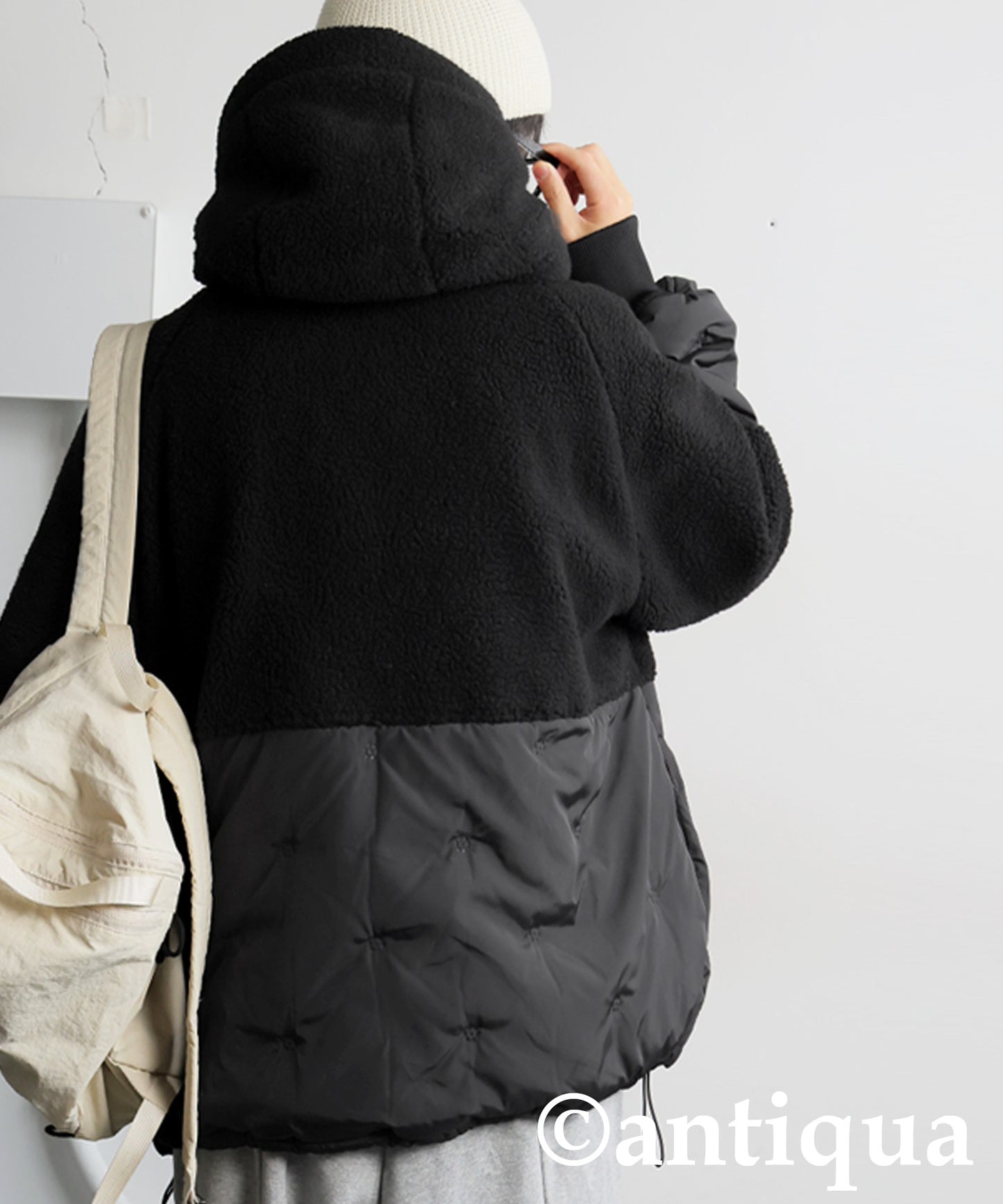 Mixed-Material Quilting Jacket Men's