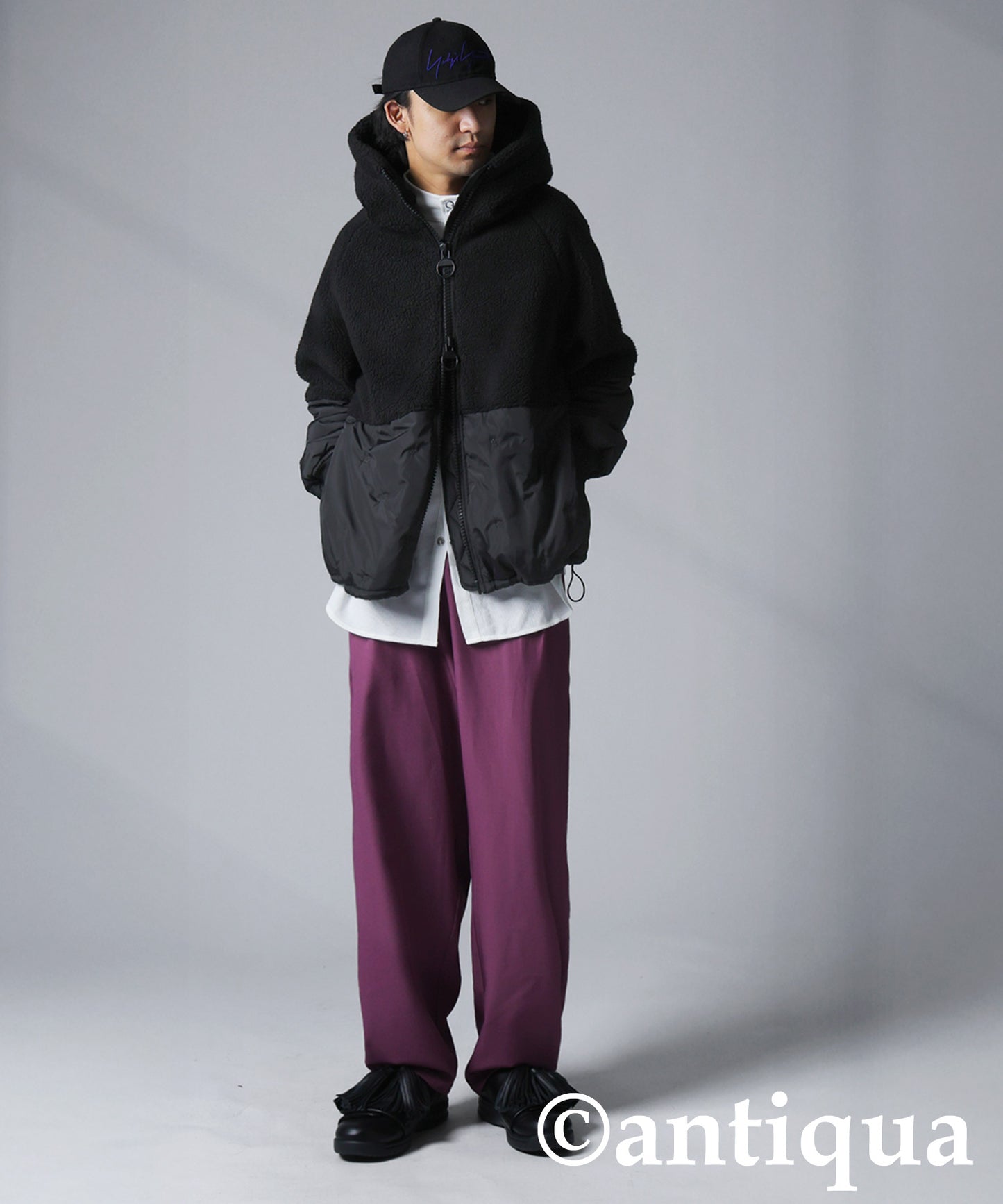 Mixed-Material Quilting Jacket Men's