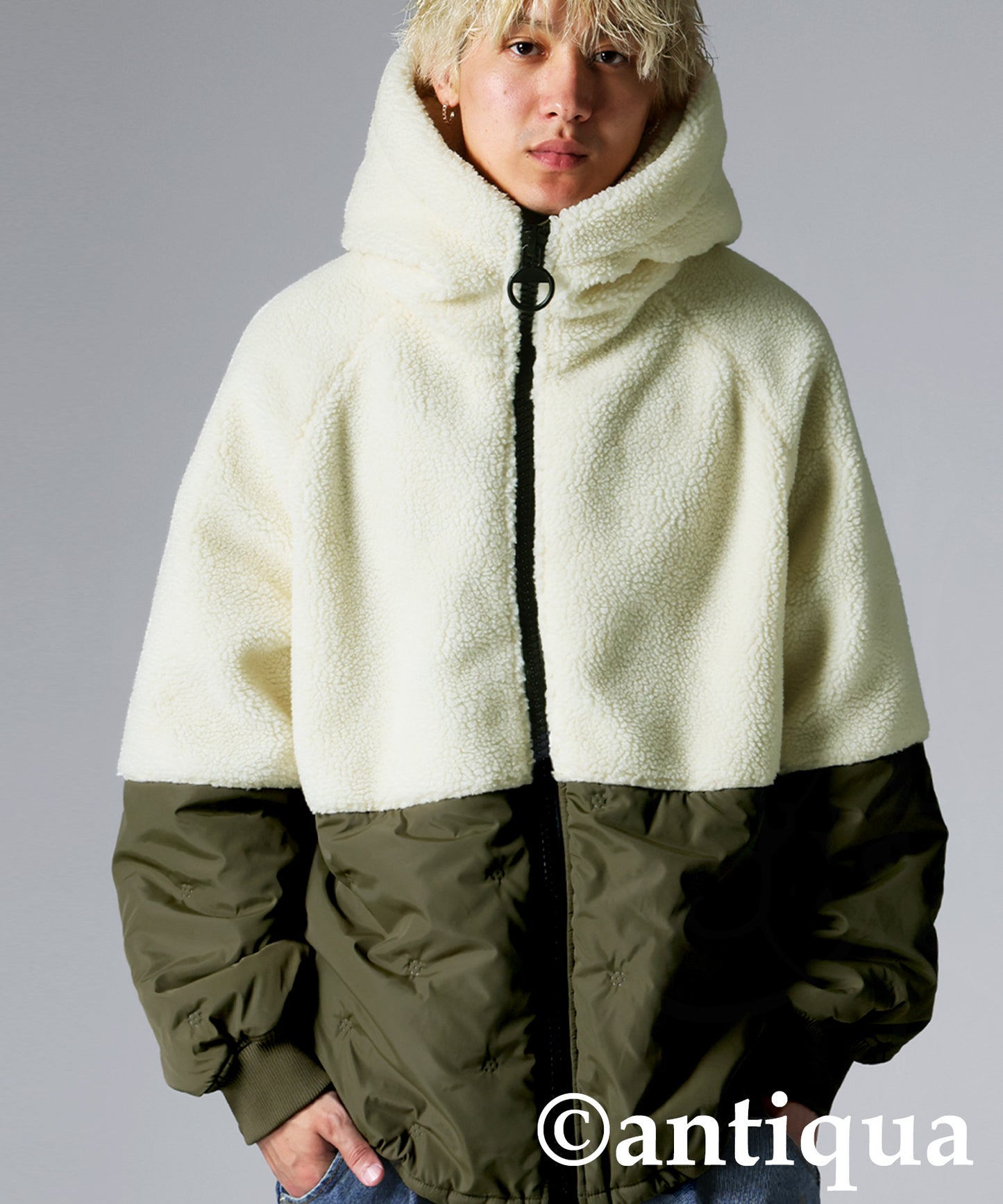 Mixed-Material Quilting Jacket Men's