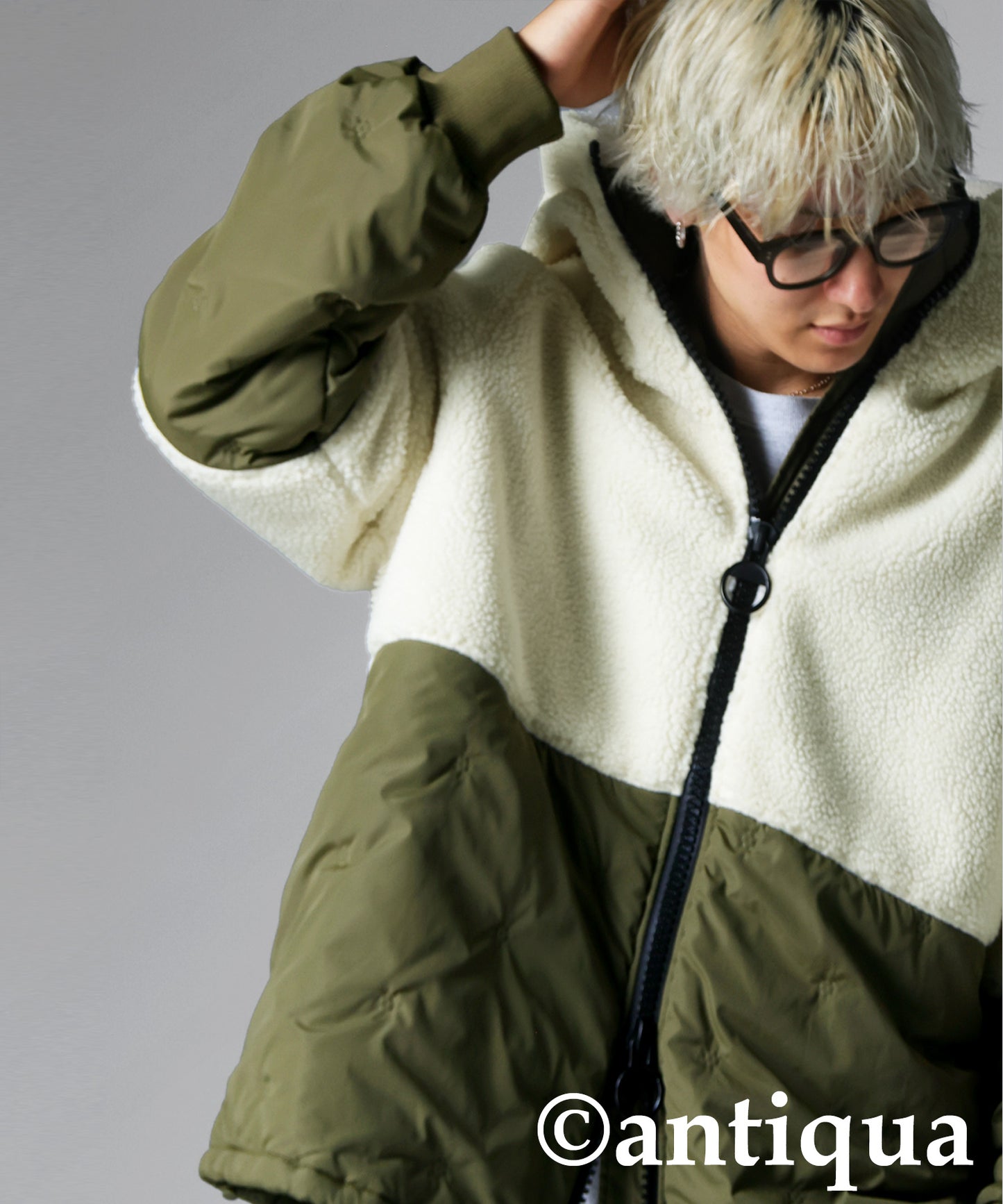 Mixed-Material Quilting Jacket Men's