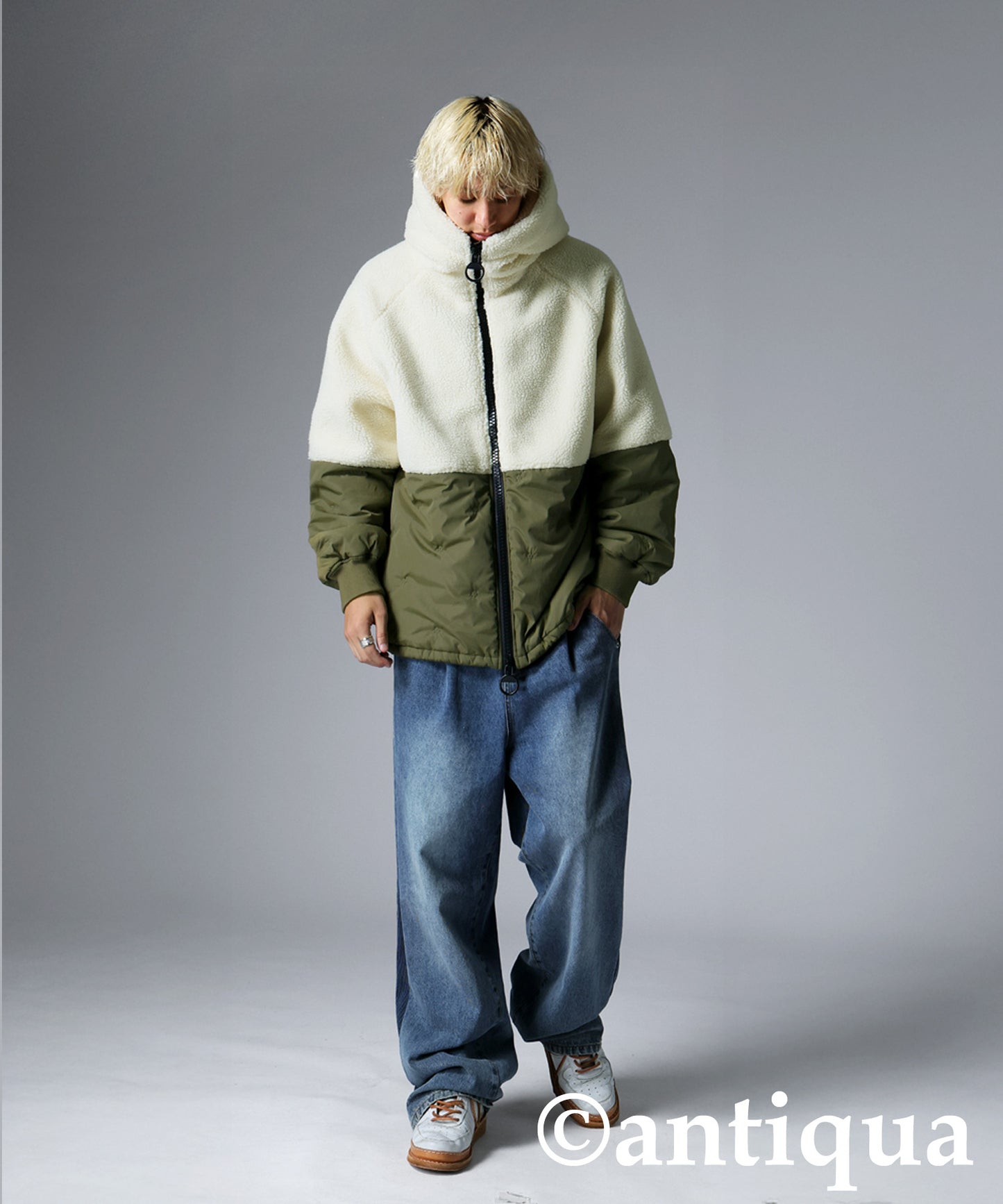 Mixed-Material Quilting Jacket Men's