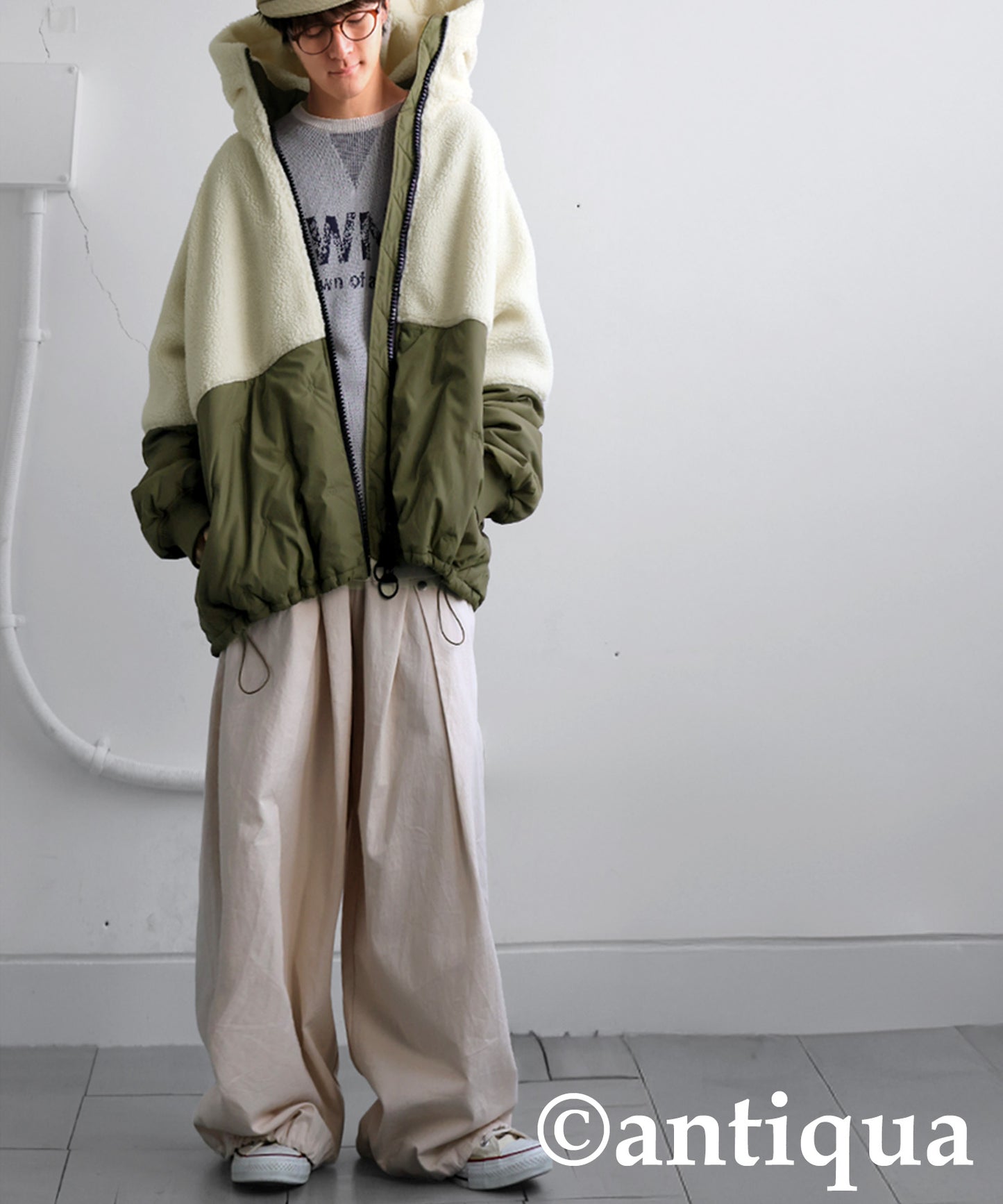 Mixed-Material Quilting Jacket Men's