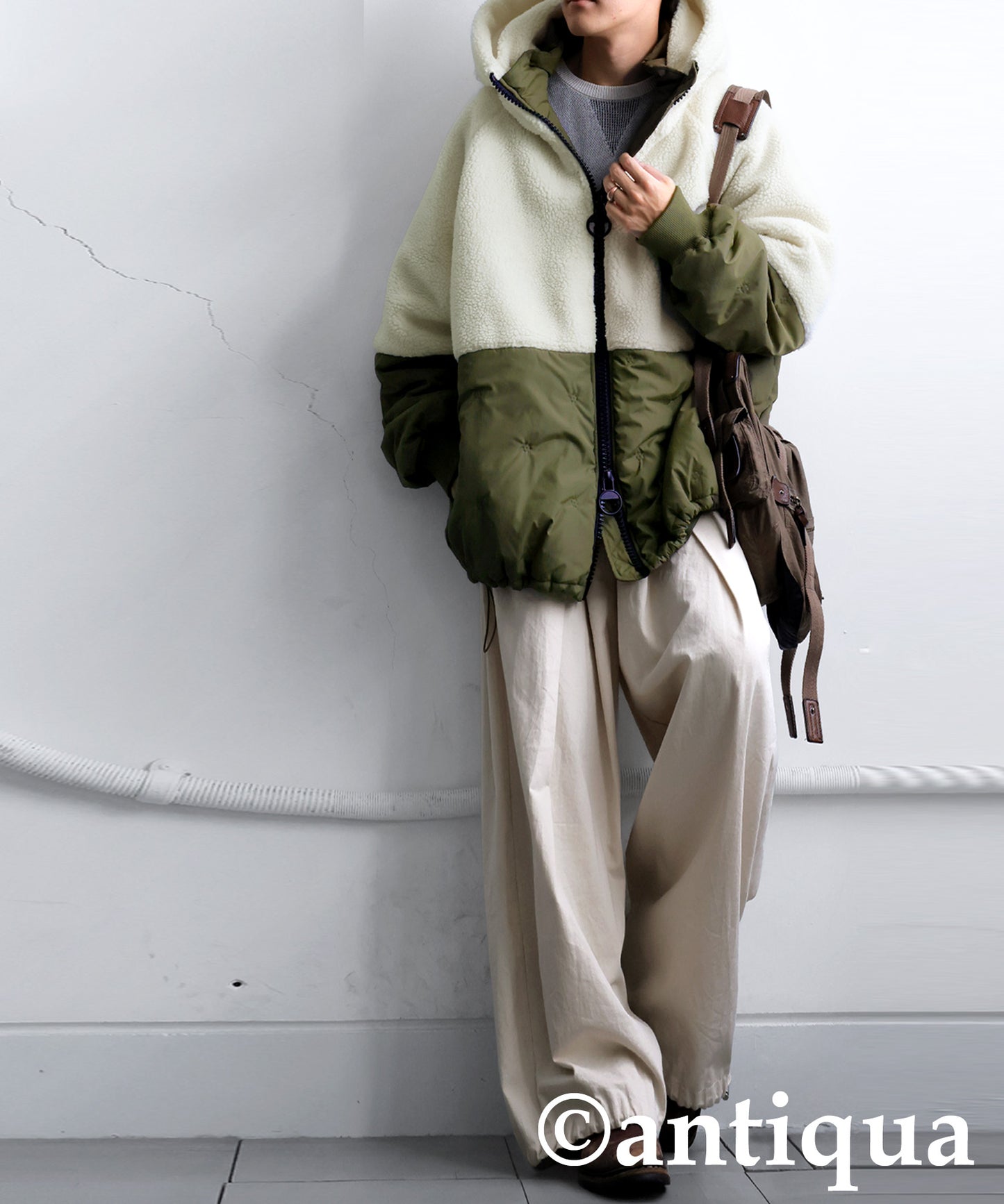 Mixed-Material Quilting Jacket Men's