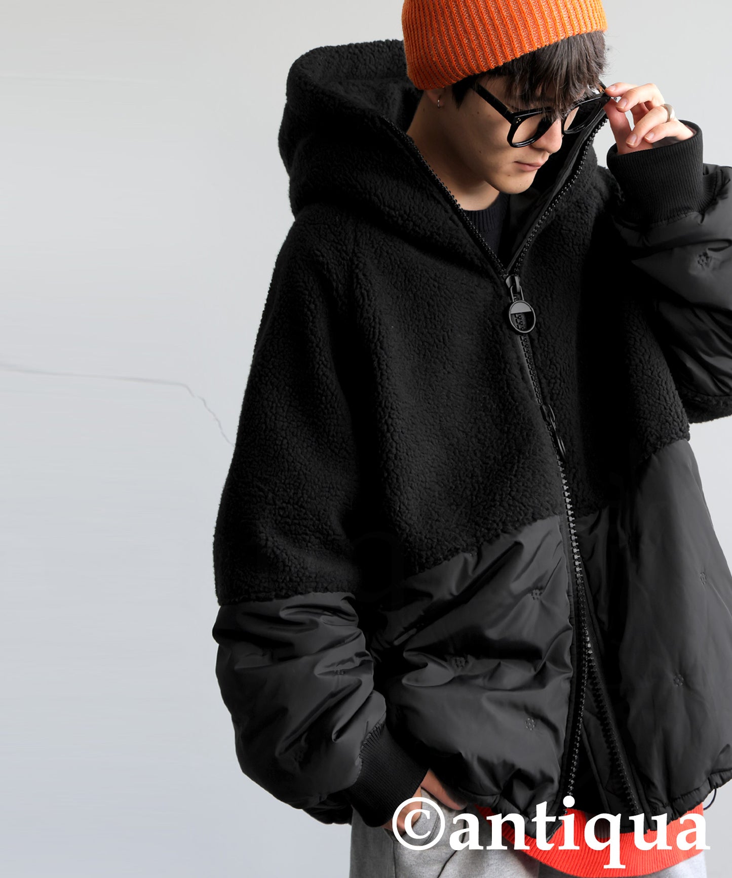 Mixed-Material Quilting Jacket Men's