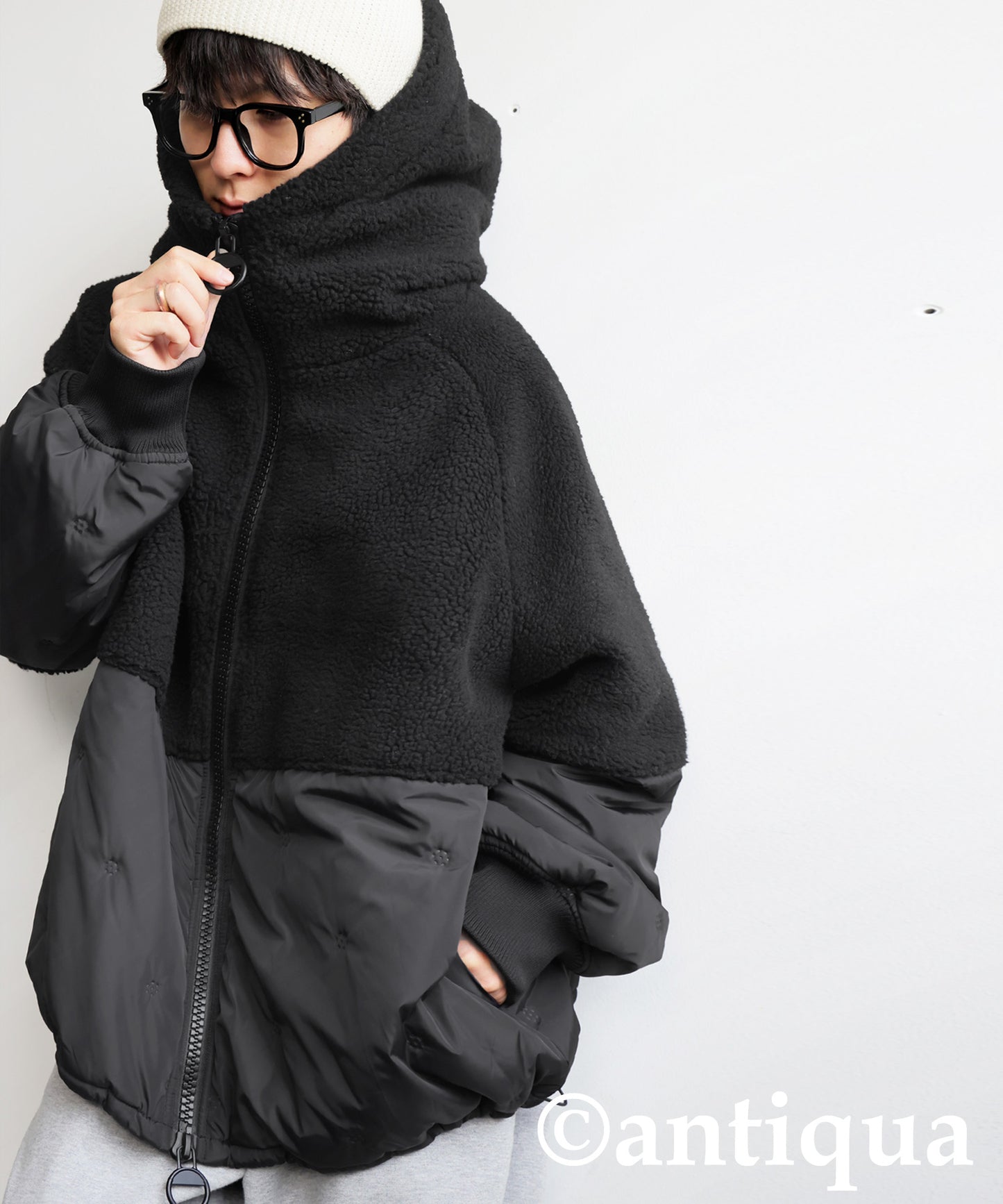 Mixed-Material Quilting Jacket Men's