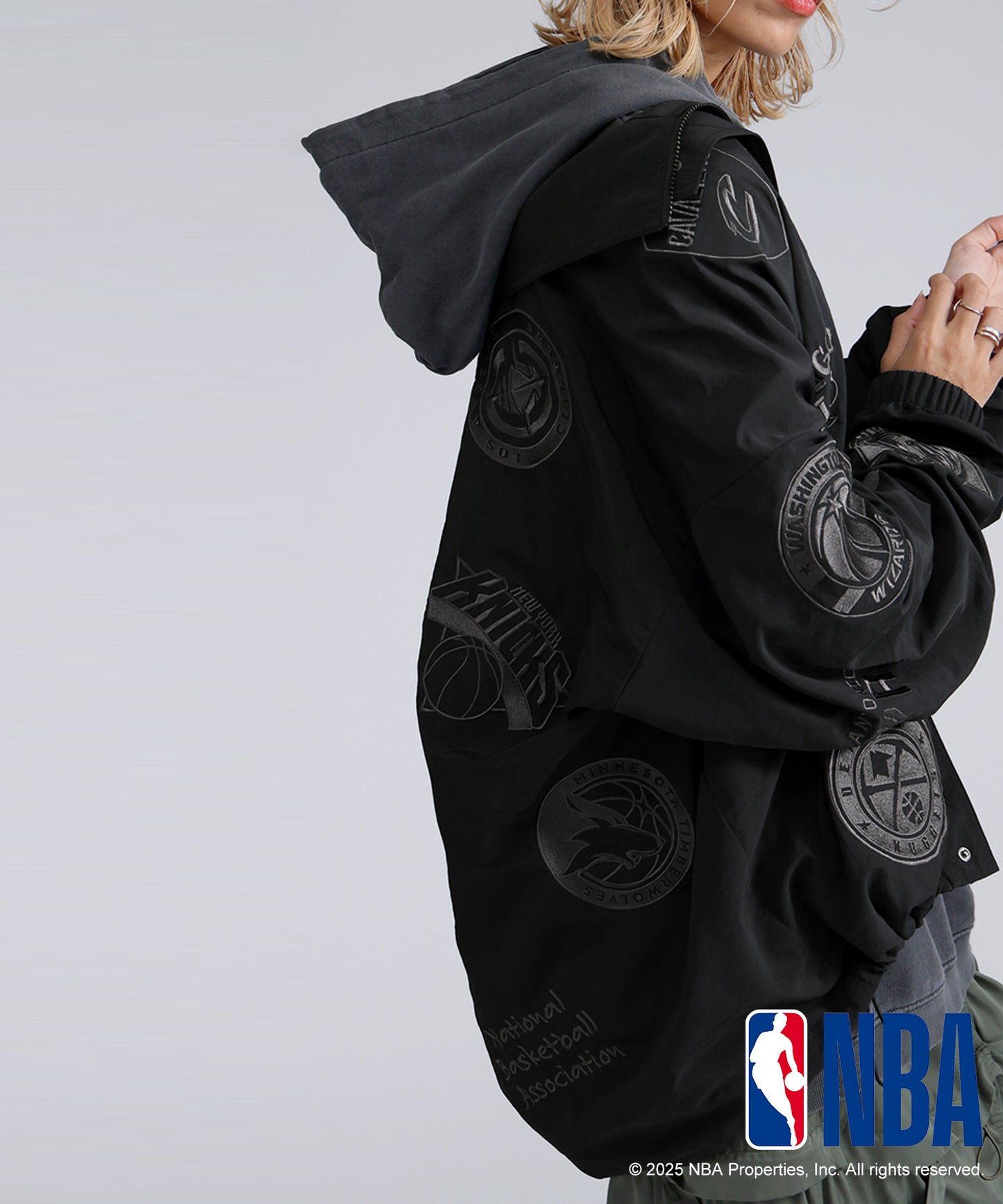 Official NBA Logo Embroidered Balloon Jacket Ladies
