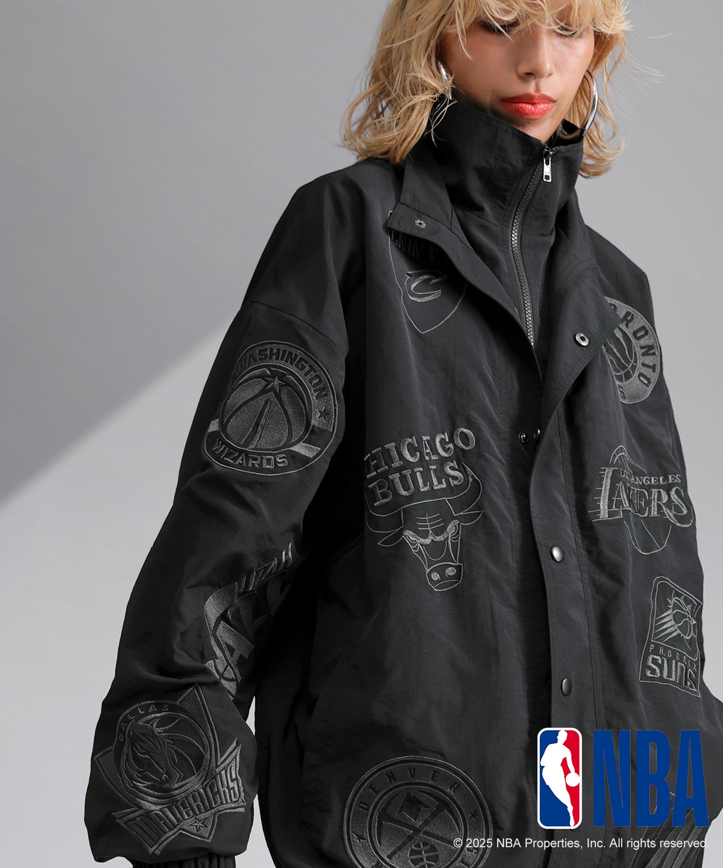 Official NBA Logo Embroidered Balloon Jacket Ladies