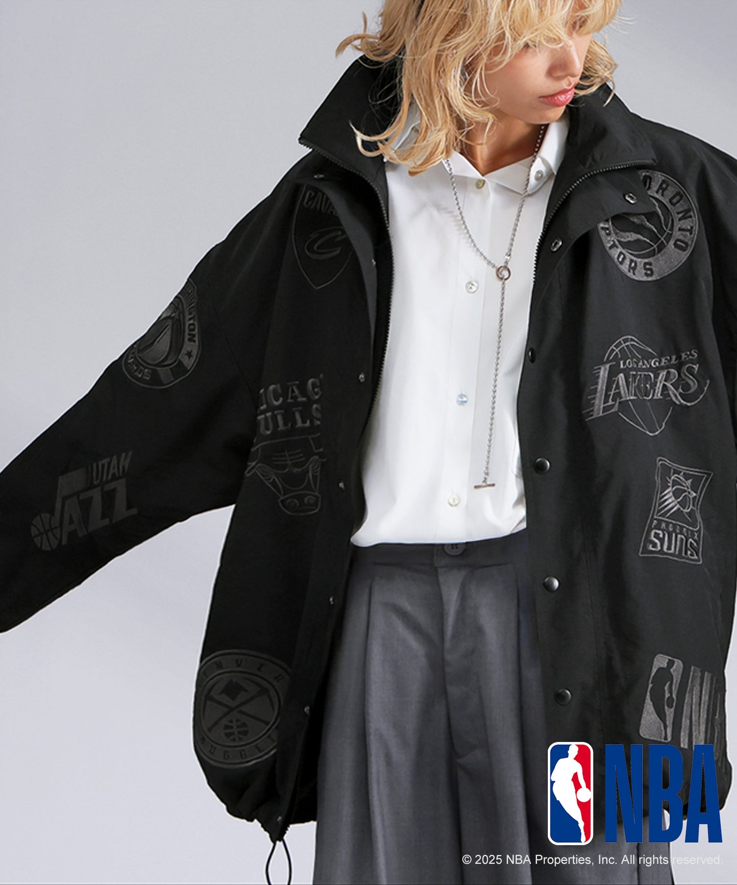 Official NBA Logo Embroidered Balloon Jacket Ladies