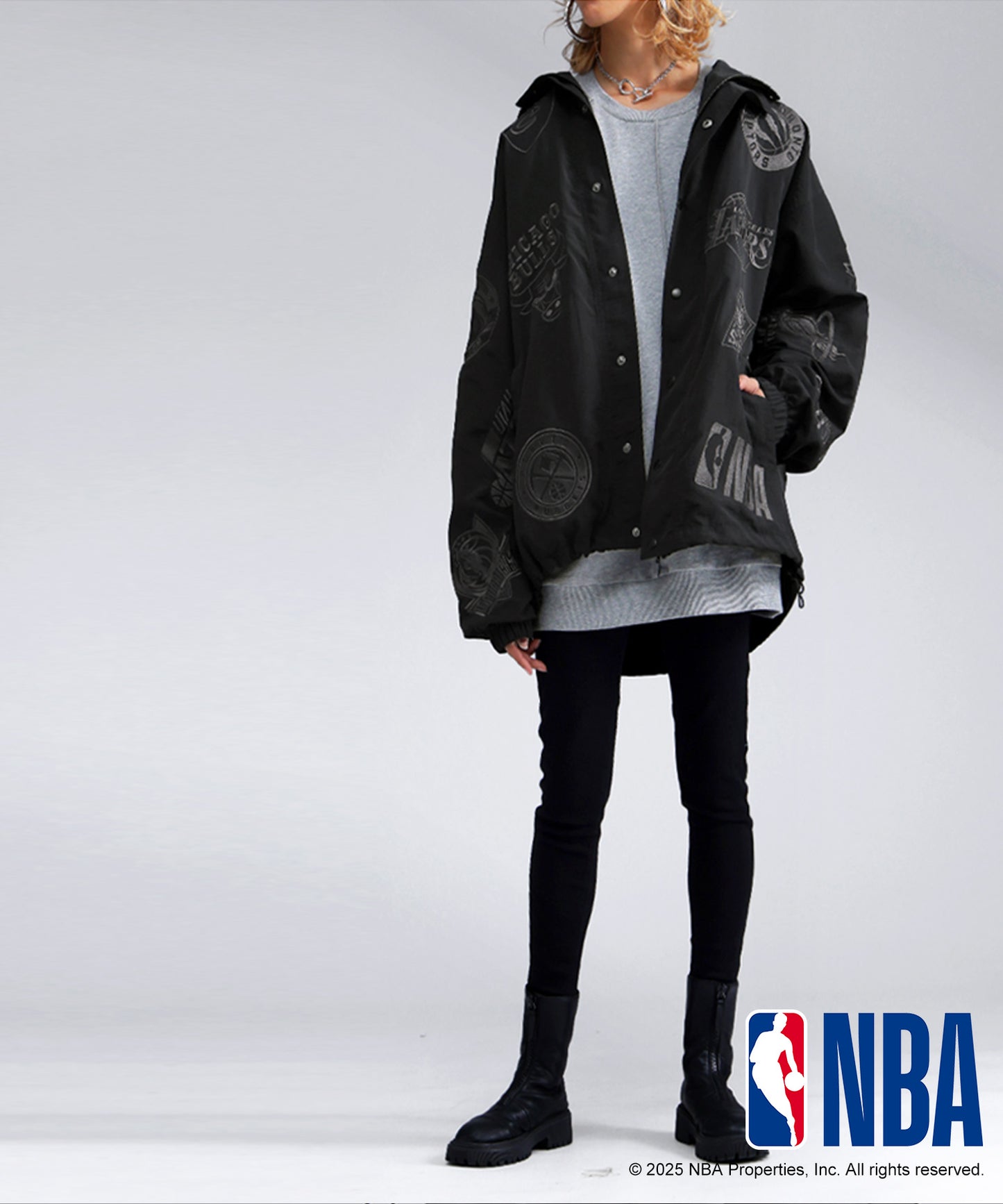 Official NBA Logo Embroidered Balloon Jacket Ladies