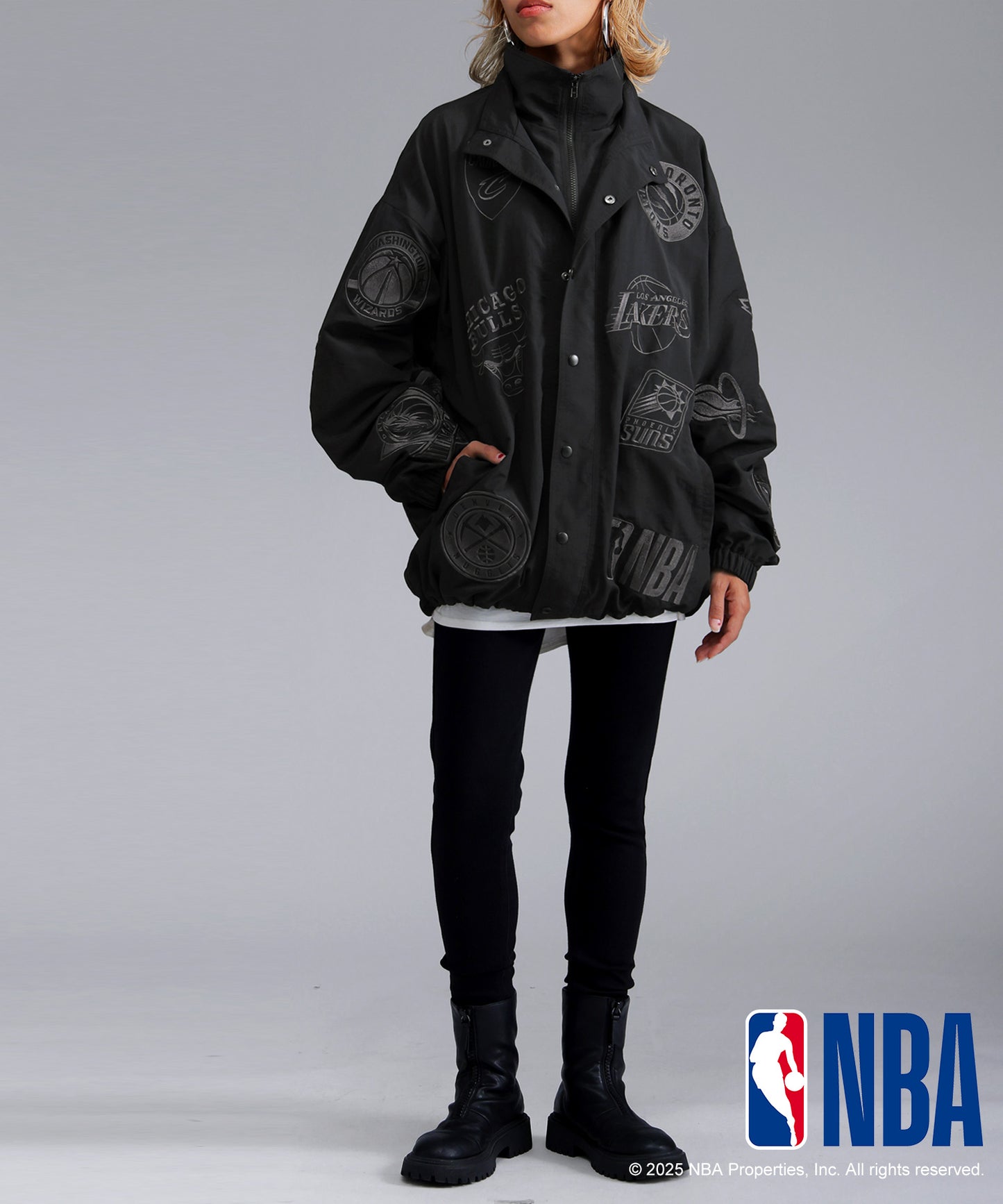 Official NBA Logo Embroidered Balloon Jacket Ladies