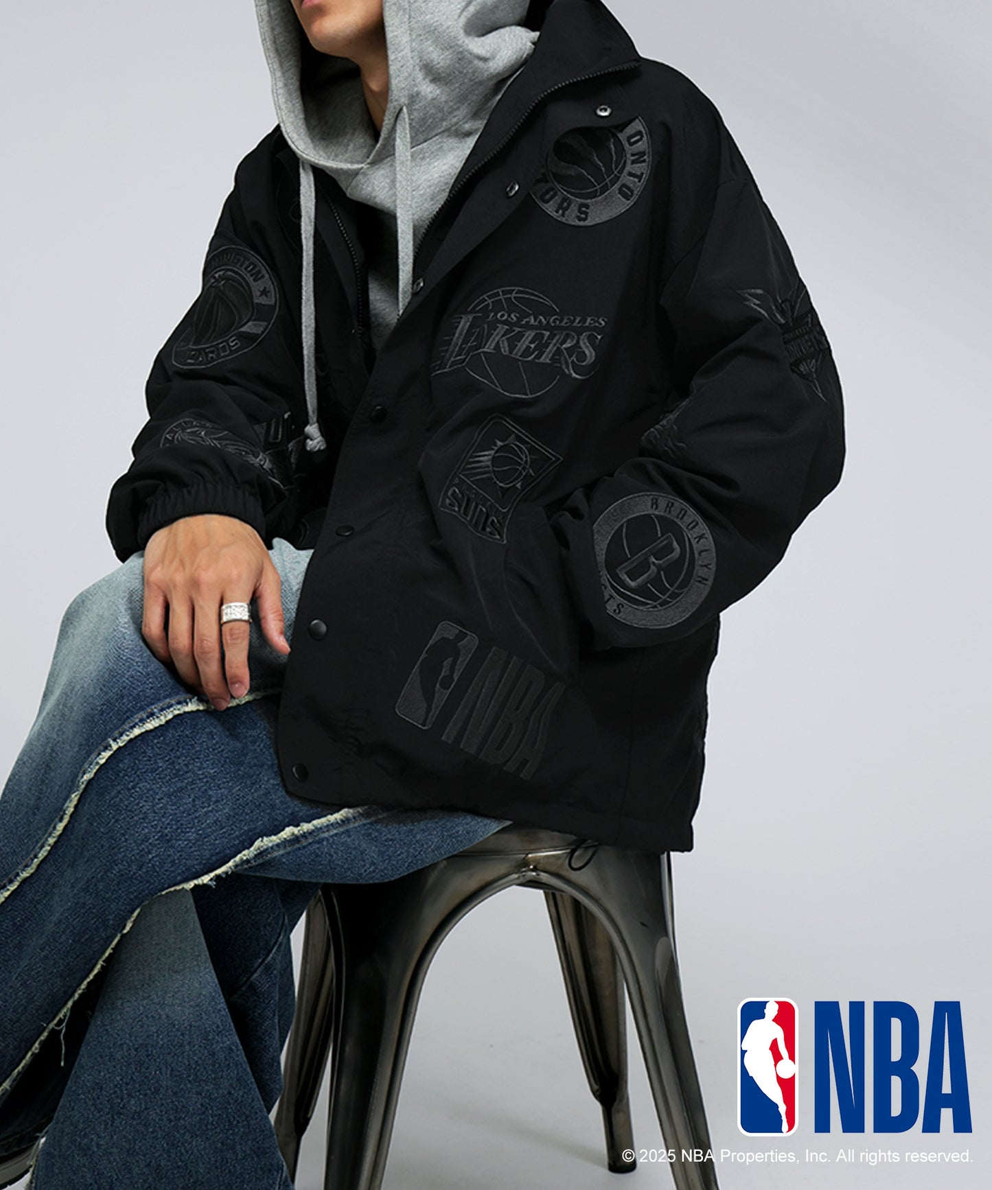 Official NBA Logo Embroidered Balloon Jacket Men's