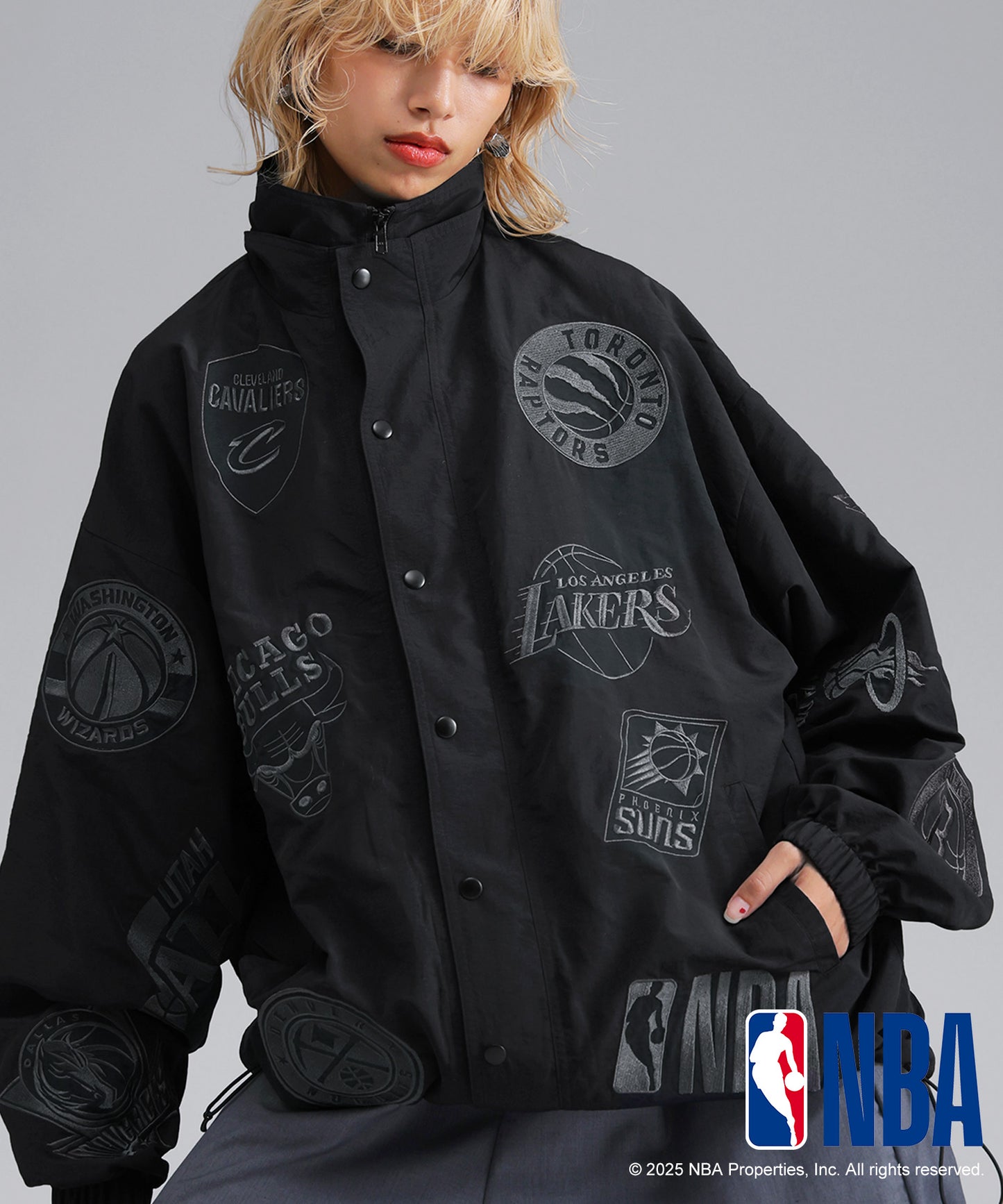 Official NBA Logo Embroidered Balloon Jacket Ladies