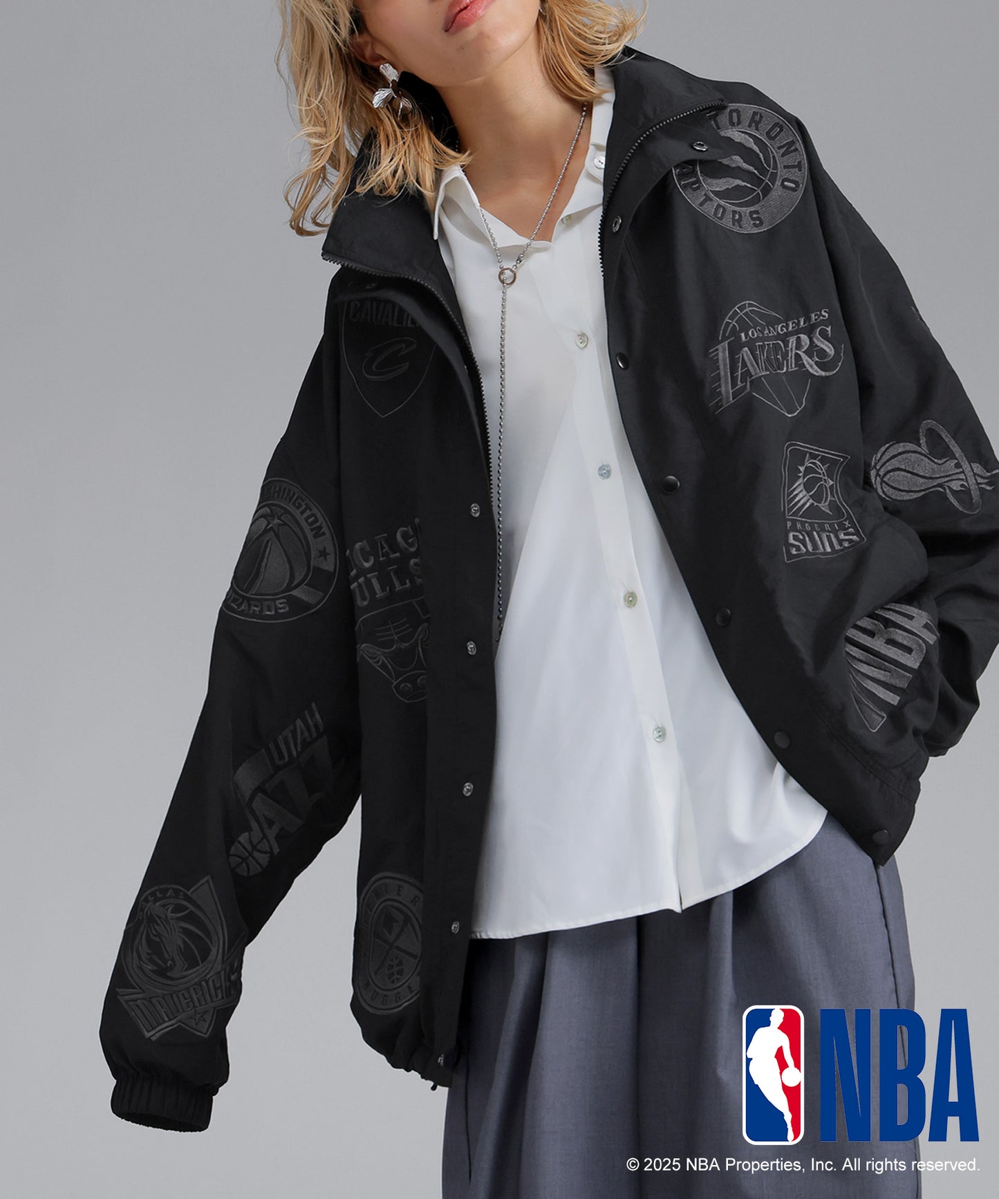 Official NBA Logo Embroidered Balloon Jacket Ladies