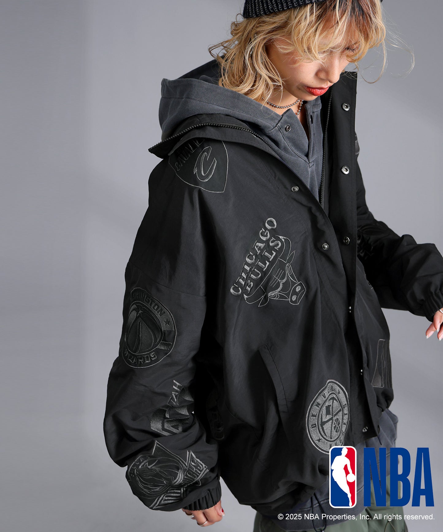 Official NBA Logo Embroidered Balloon Jacket Ladies