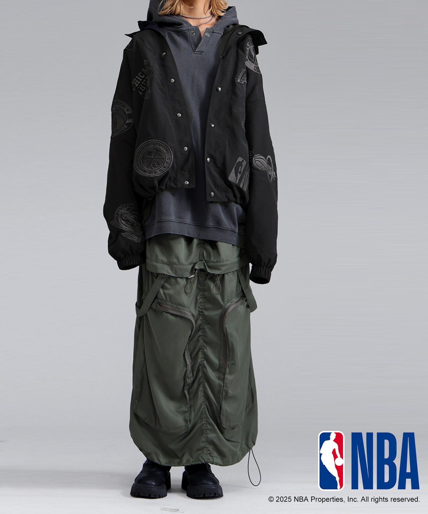 Official NBA Logo Embroidered Balloon Jacket Ladies