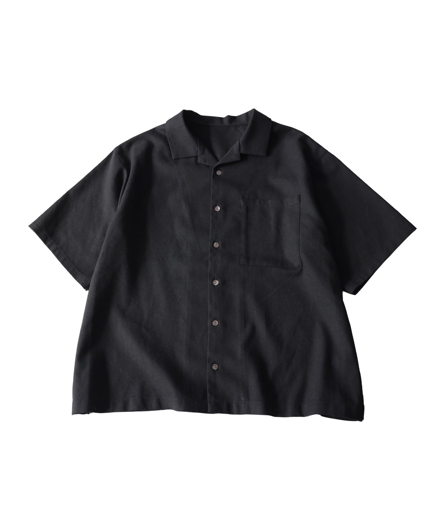 Open-Collar Linen Blend Shirt Ladies