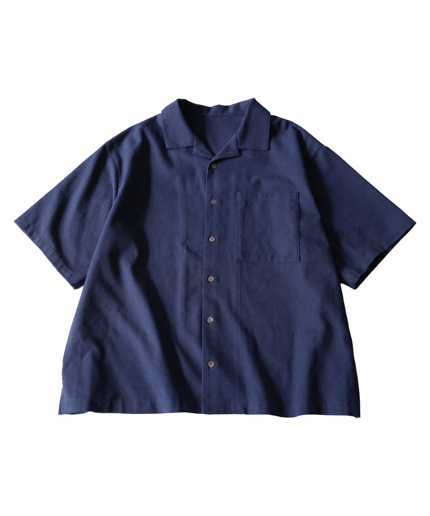 Open-Collar Linen Blend Shirt Ladies
