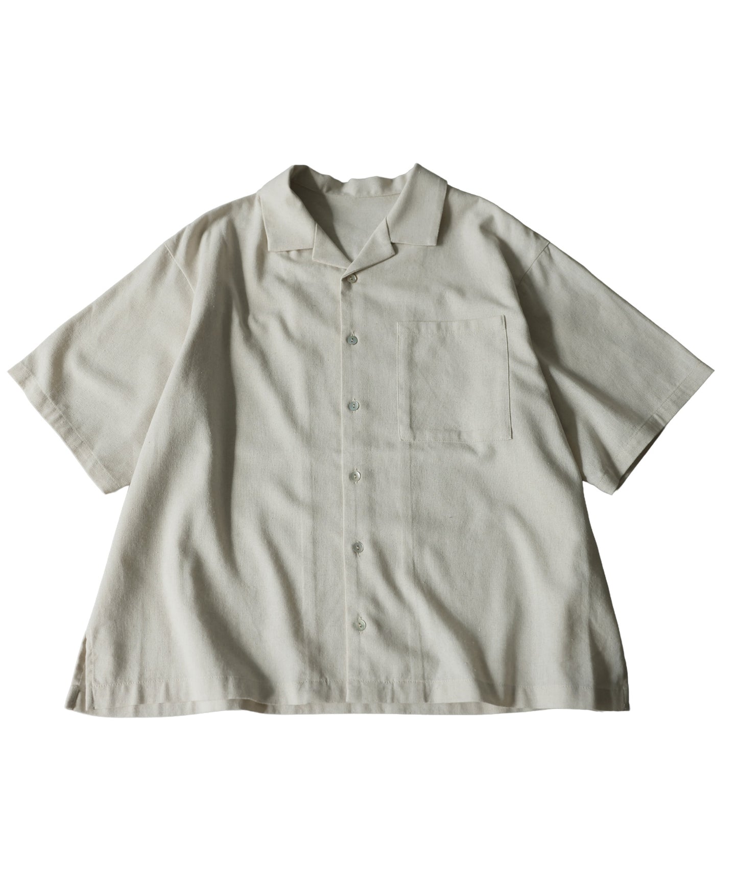 Open-Collar Linen Blend Shirt Men’s