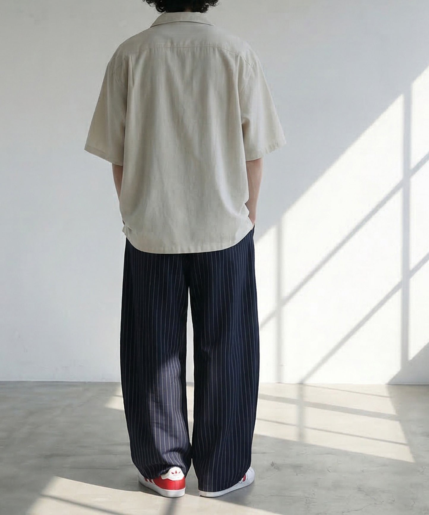Open-Collar Linen Blend Shirt Men’s