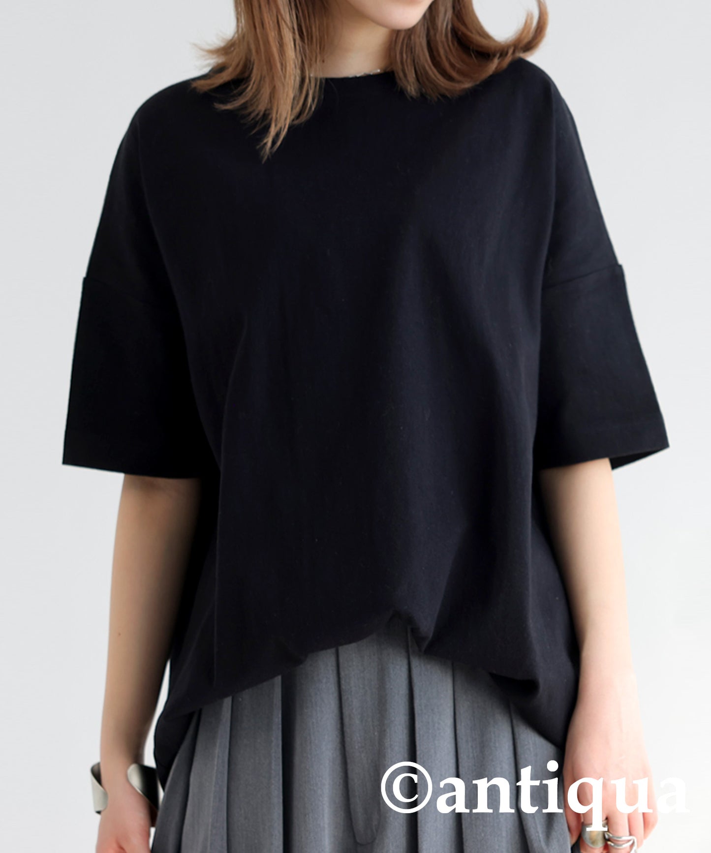 Basque fabric Ladies T -shirt Short-Sleeve Cotton 100%