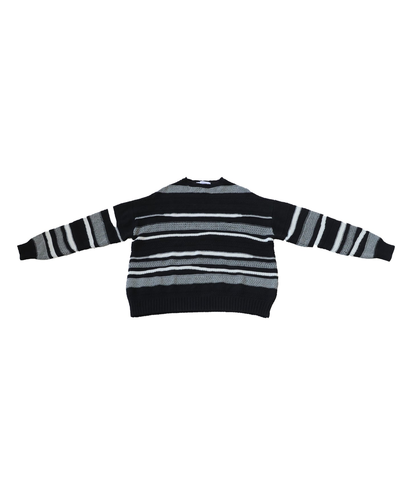 Multi garter knitting Ladies sweater horizontal stripe