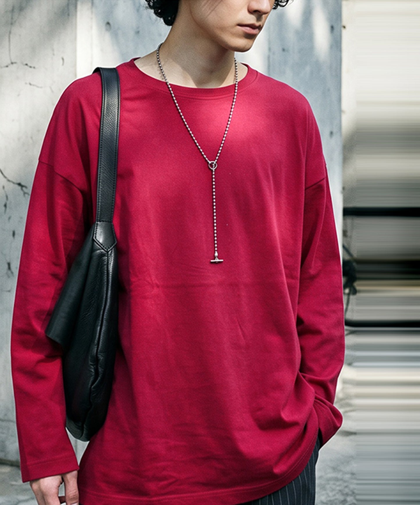 100% Cotton Plain Long-Sleeve T-Shirt  Men’s