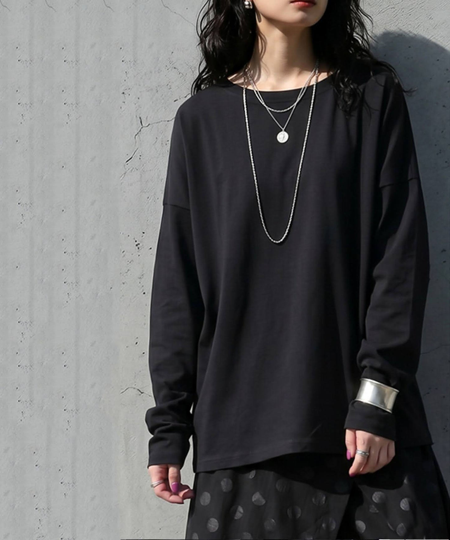 100% Cotton Plain Long-Sleeve T-Shirt Ladies