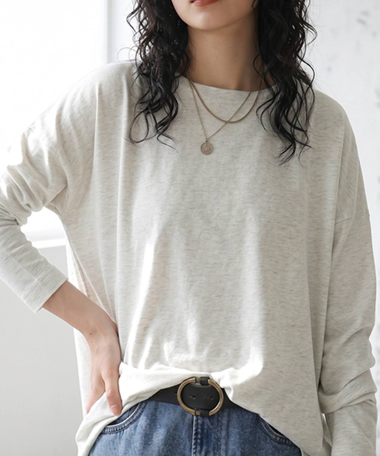 100% Cotton Plain Long-Sleeve T-Shirt Ladies