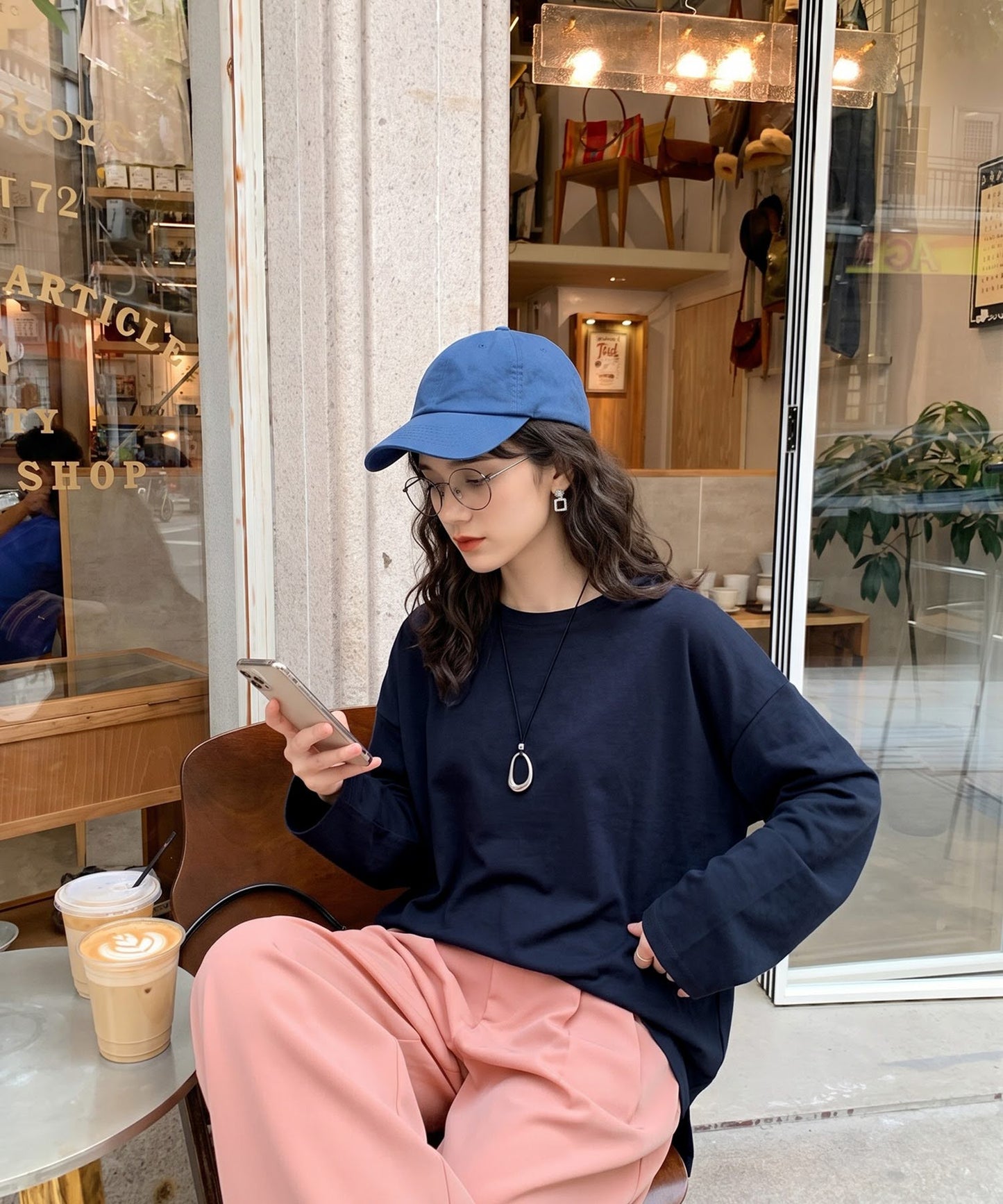 100% Cotton Plain Long-Sleeve T-Shirt Ladies