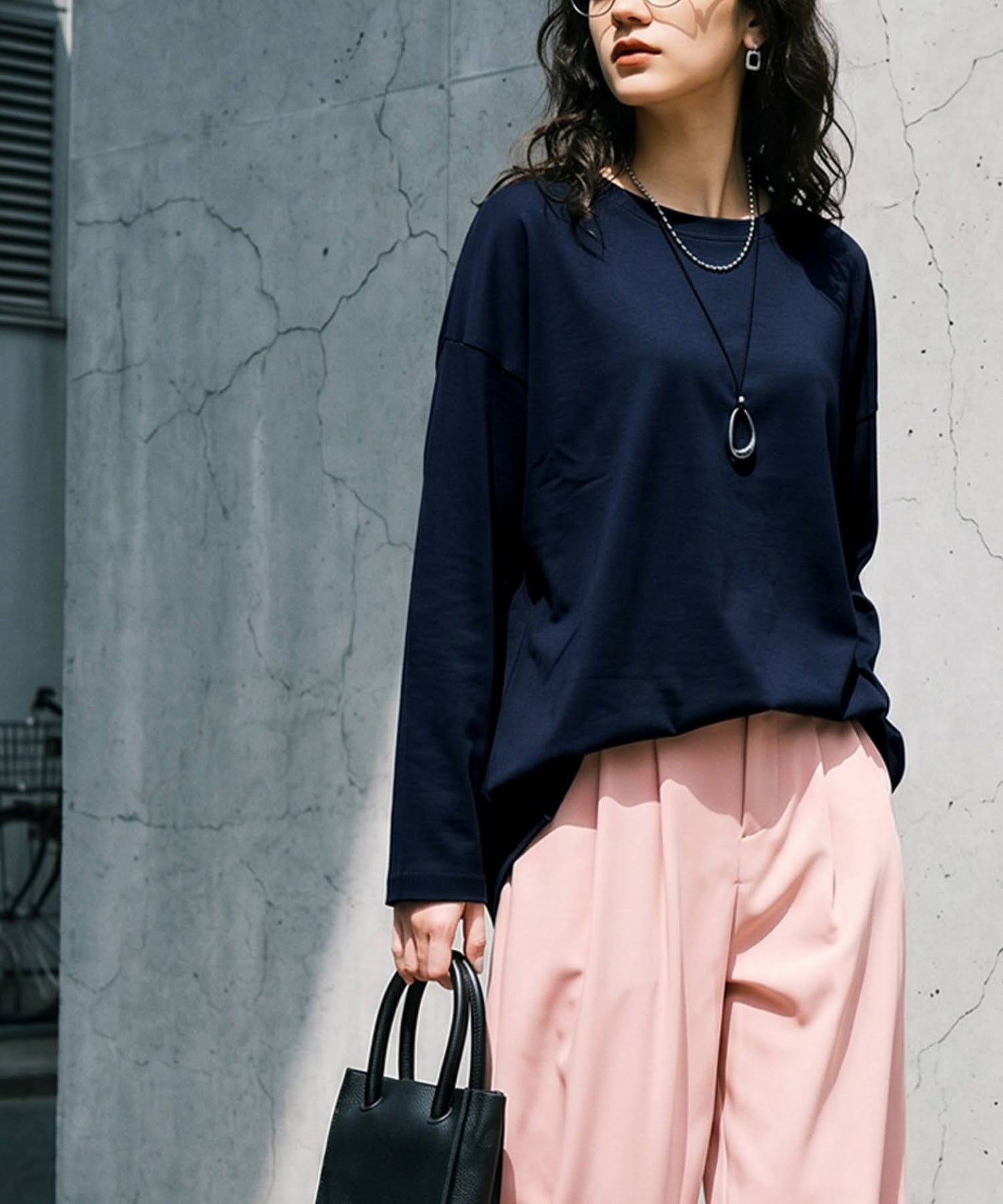 100% Cotton Plain Long-Sleeve T-Shirt Ladies