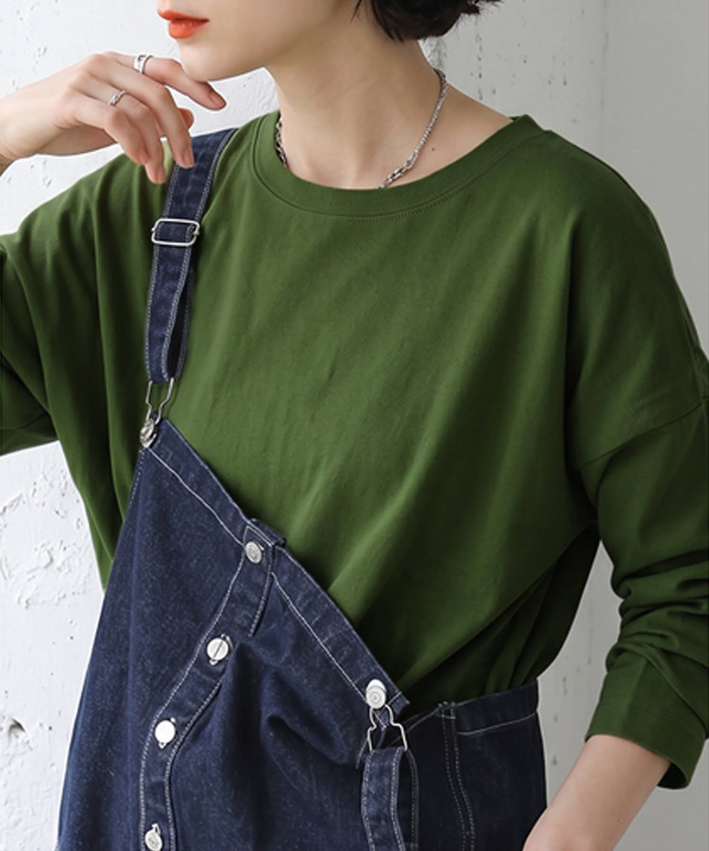 100% Cotton Plain Long-Sleeve T-Shirt Ladies