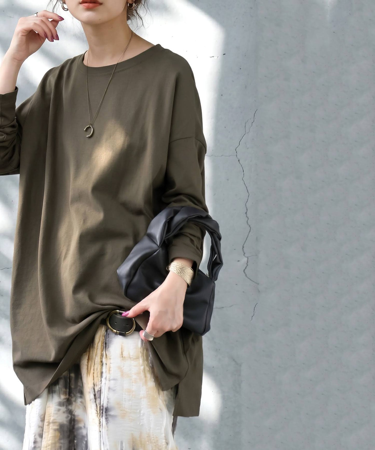 100% Cotton Plain Long-Sleeve T-Shirt Ladies