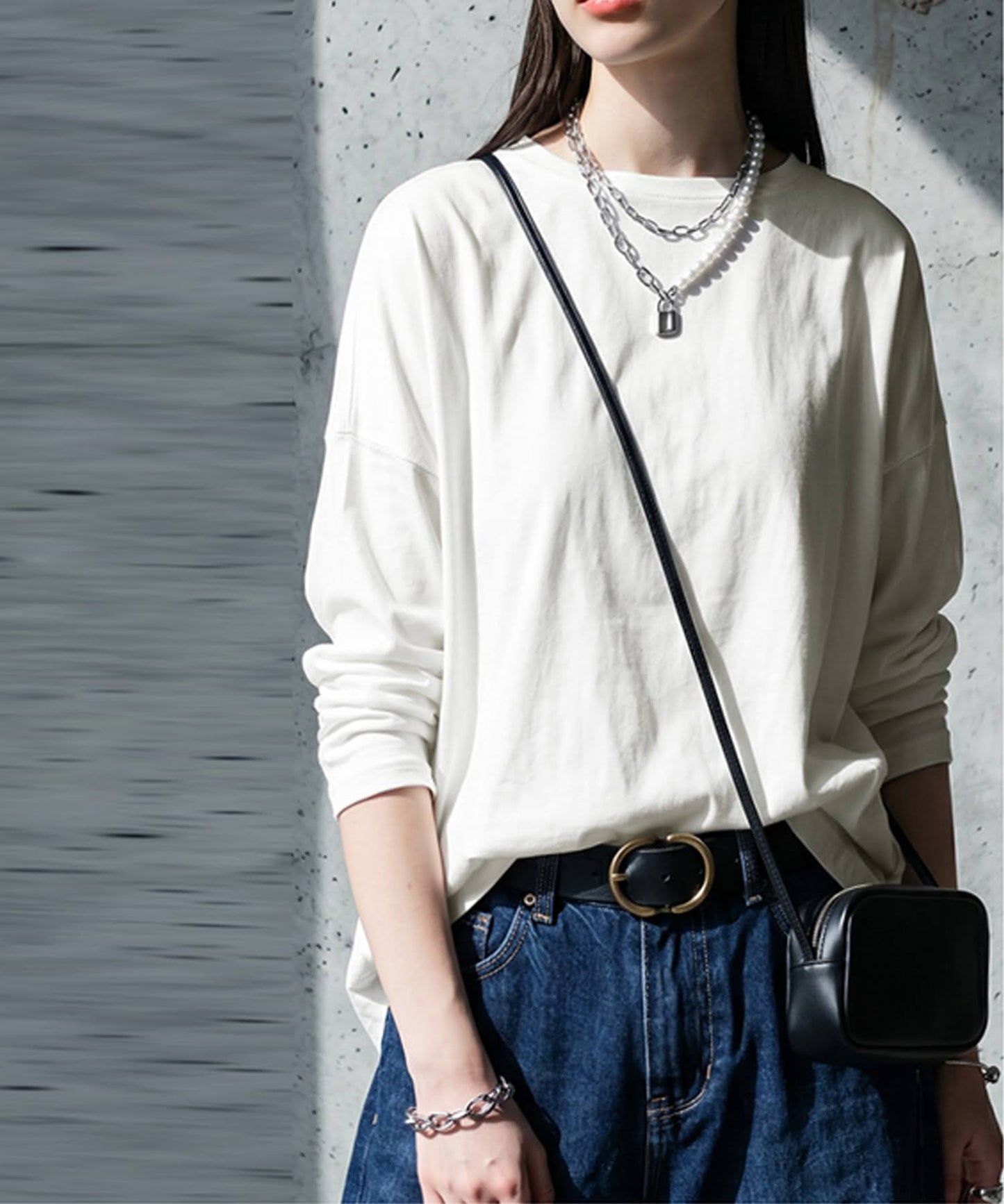 100% Cotton Plain Long-Sleeve T-Shirt Ladies