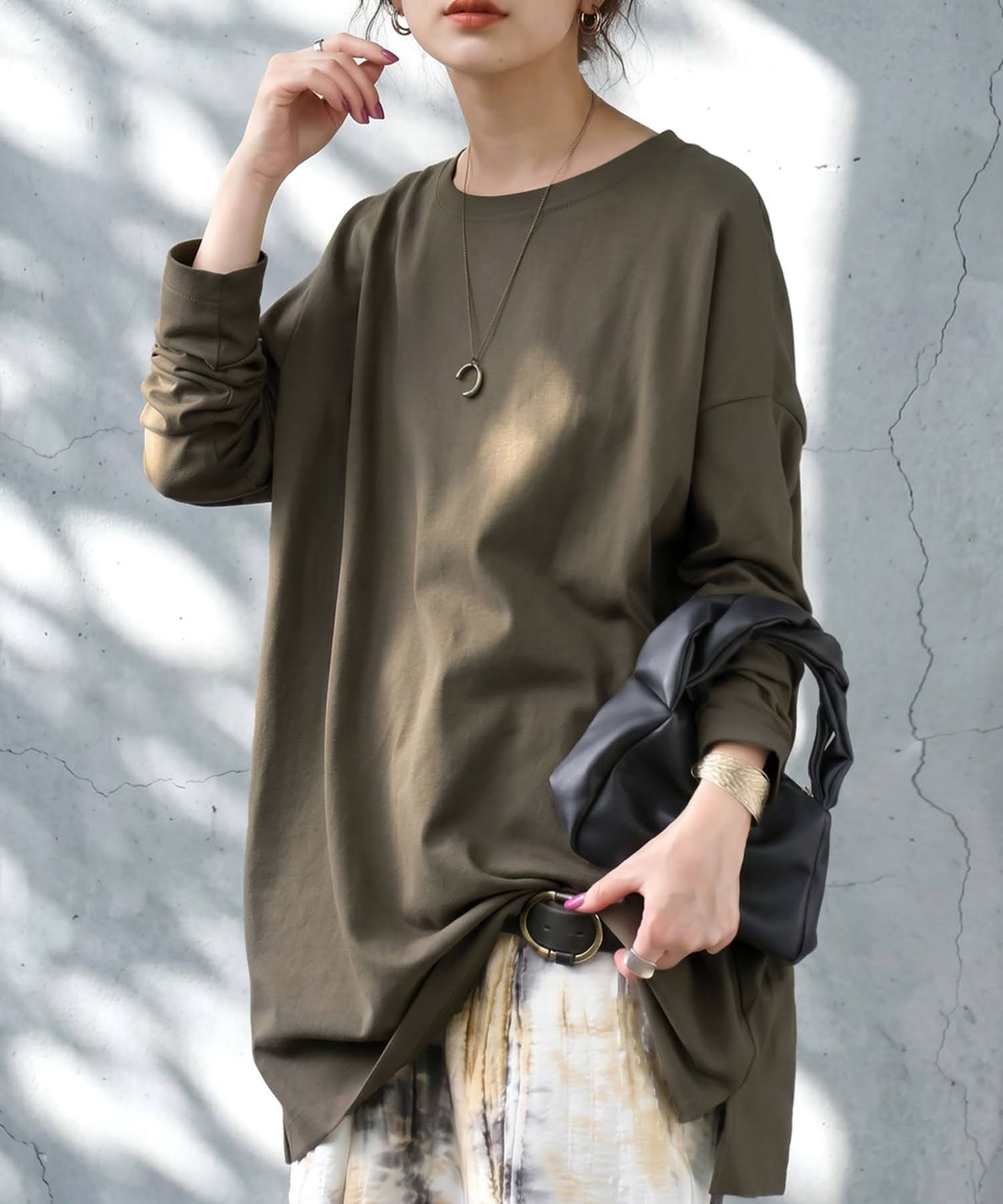 100% Cotton Plain Long-Sleeve T-Shirt Ladies