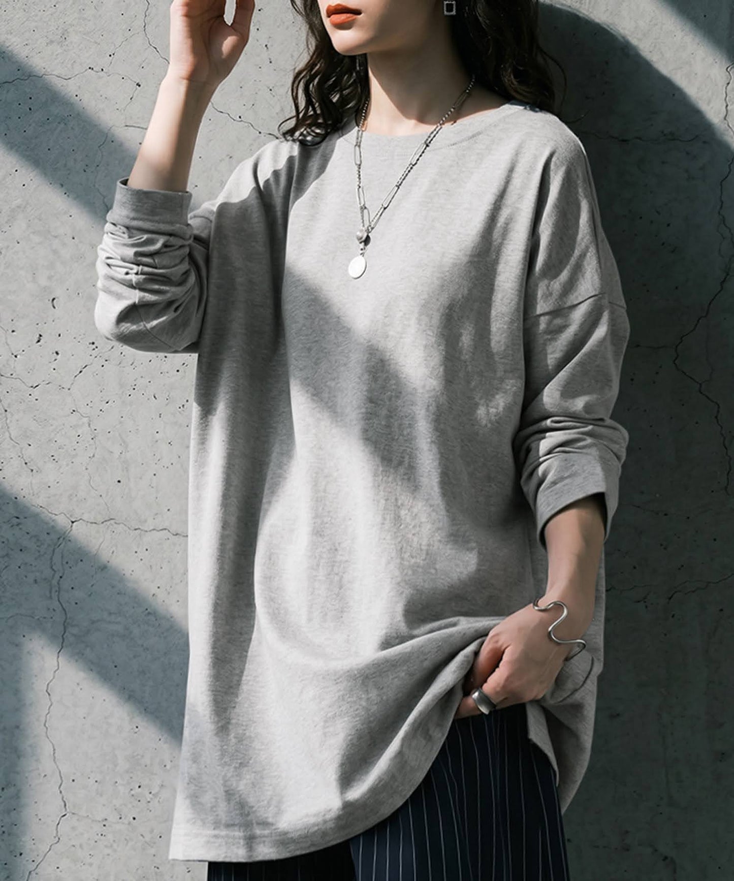 100% Cotton Plain Long-Sleeve T-Shirt Ladies